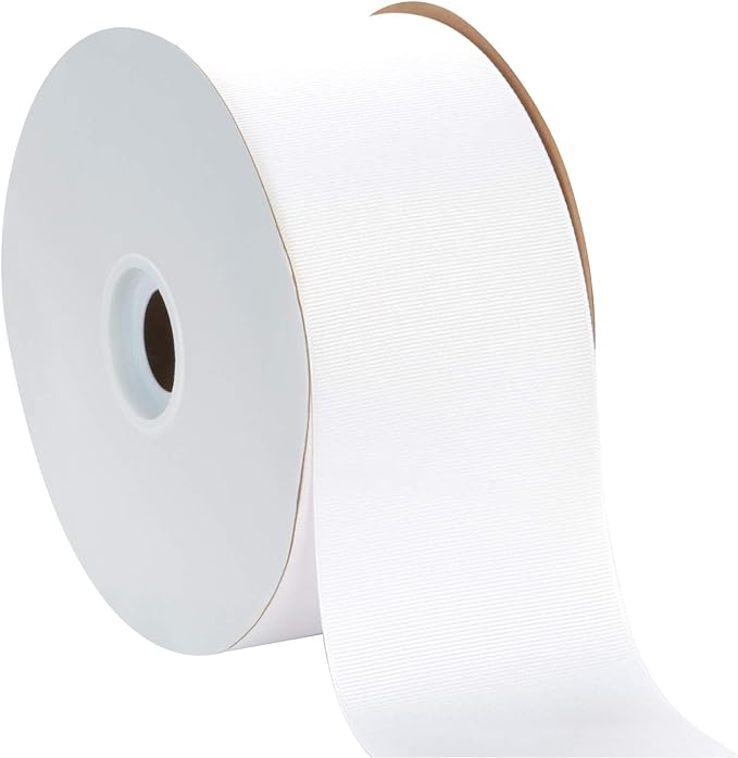 #029 White Solid Grosgrain Ribbon