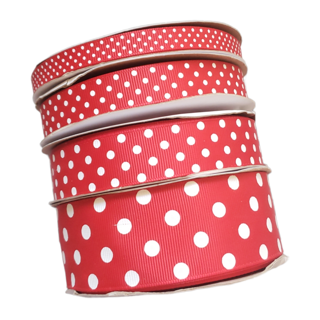 White Polka Dots Grosgrain Ribbon