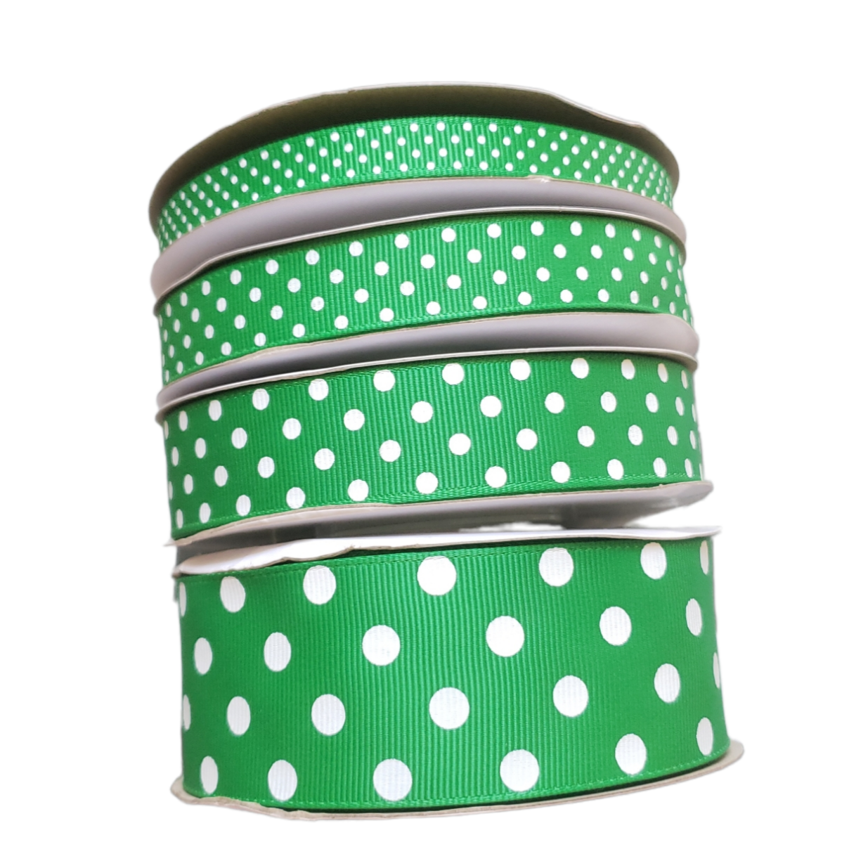 White Polka Dots Grosgrain Ribbon
