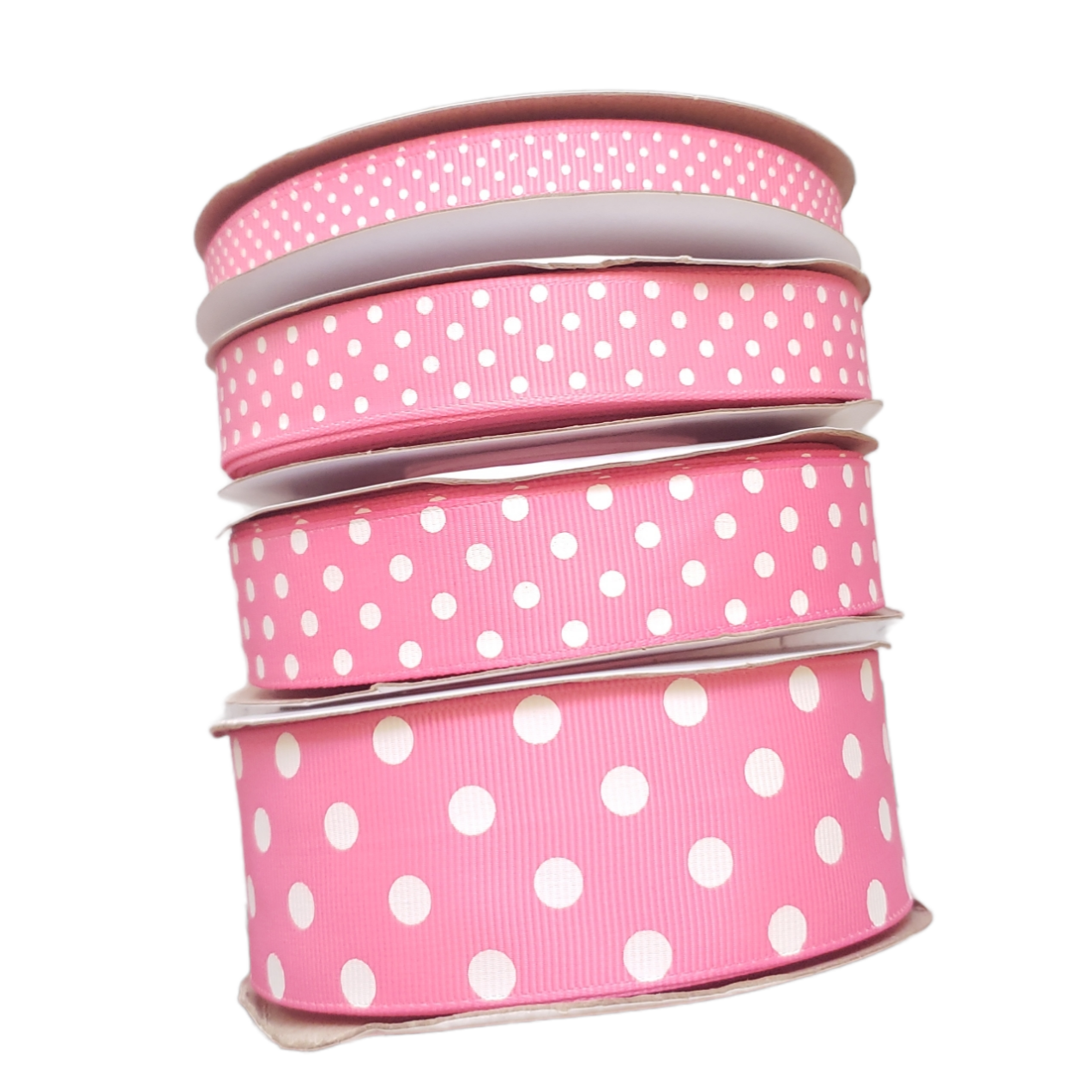 White Polka Dots Grosgrain Ribbon