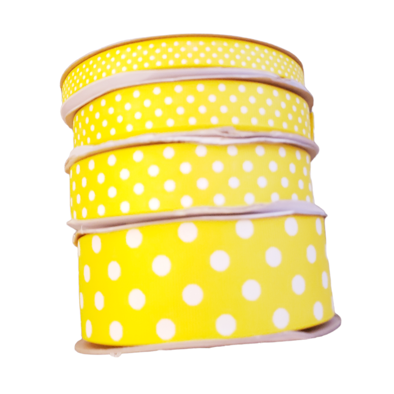 White Polka Dots Grosgrain Ribbon