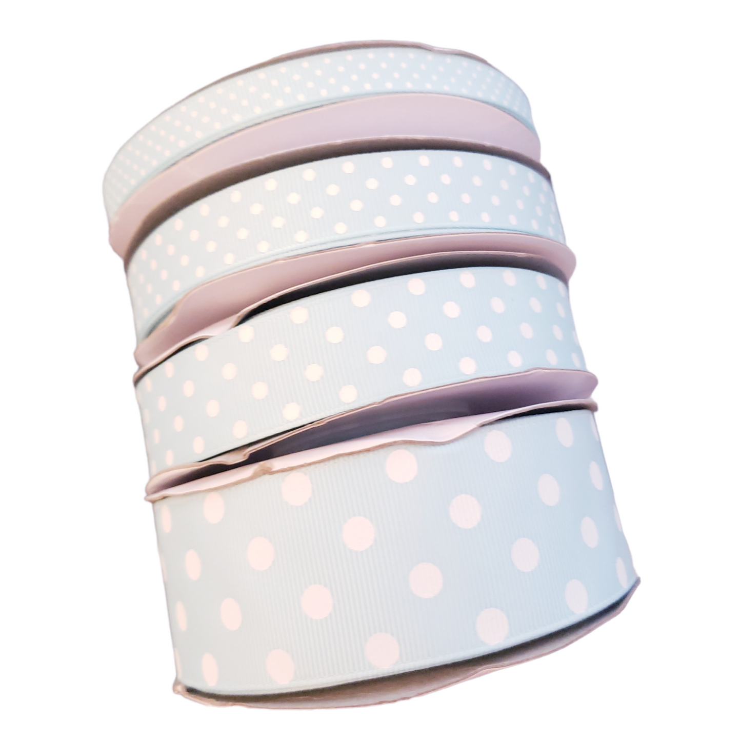 White Polka Dots Grosgrain Ribbon