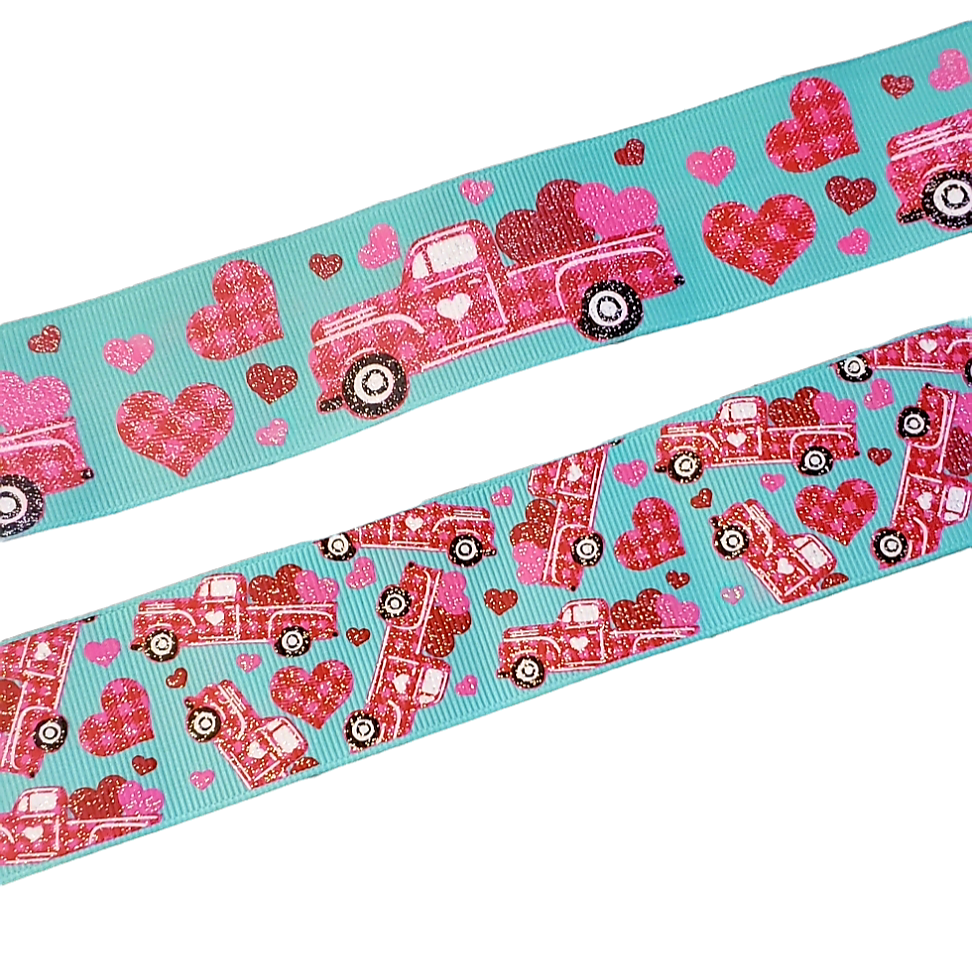 Love Truck & Plaid Hearts Ribbon