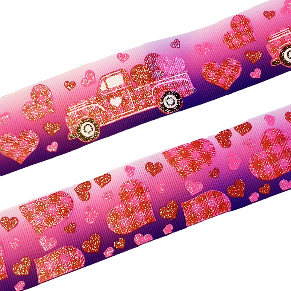 Love Truck & Plaid Hearts Ribbon