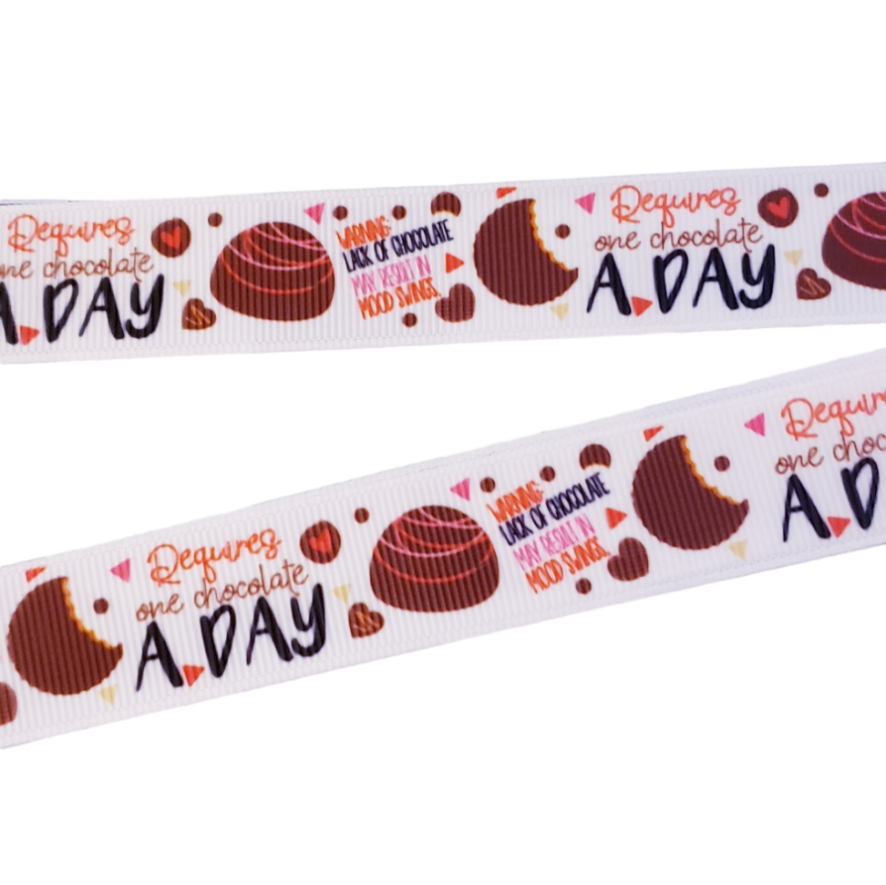 One Chocolate A Day Grosgrain Ribbon