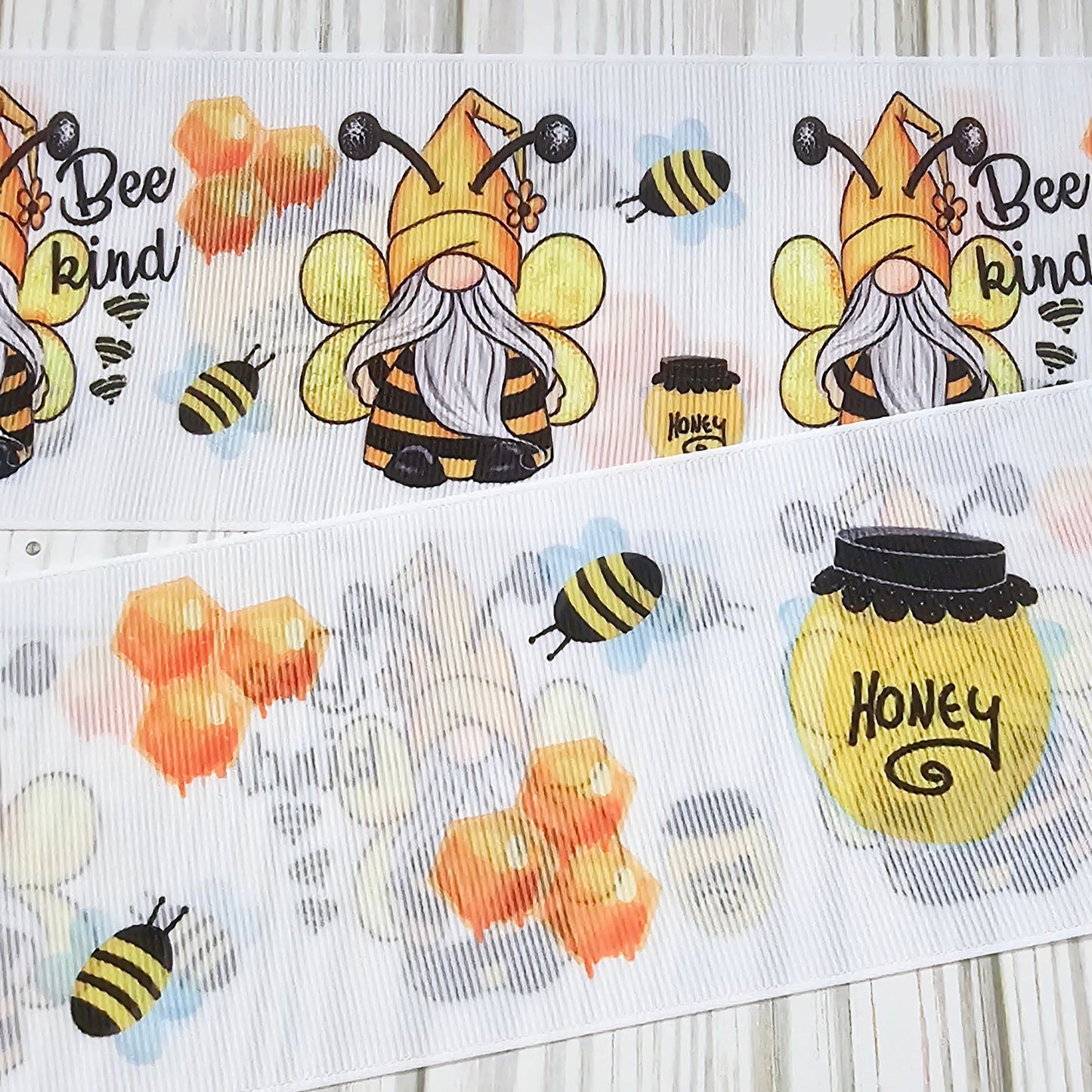 Bee Kind Gnome Ribbon - Reversible/Double Sided