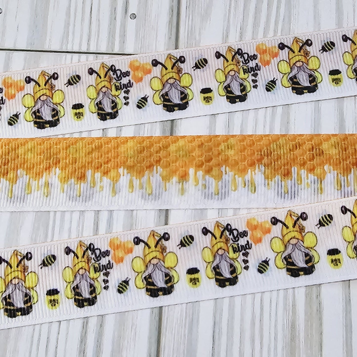 Bee Kind Gnome Ribbon - Reversible/Double Sided
