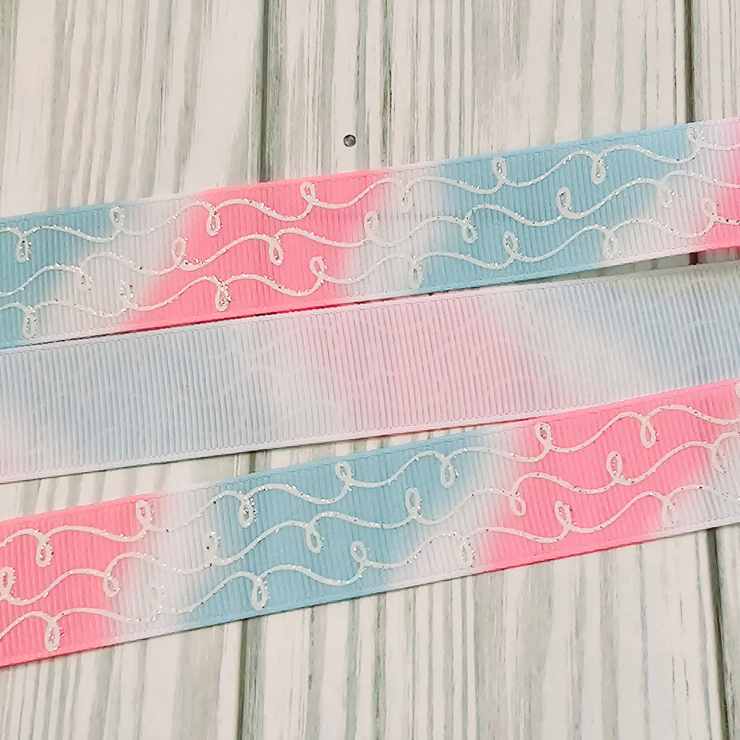 Doodle Swirls (Ombre) Grosgrain Ribbon