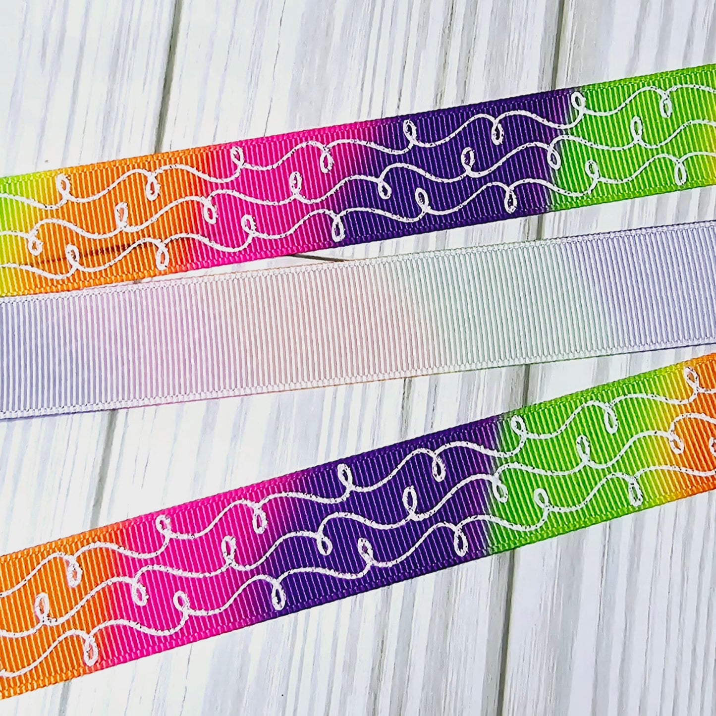 Doodle Swirls (Ombre) Grosgrain Ribbon