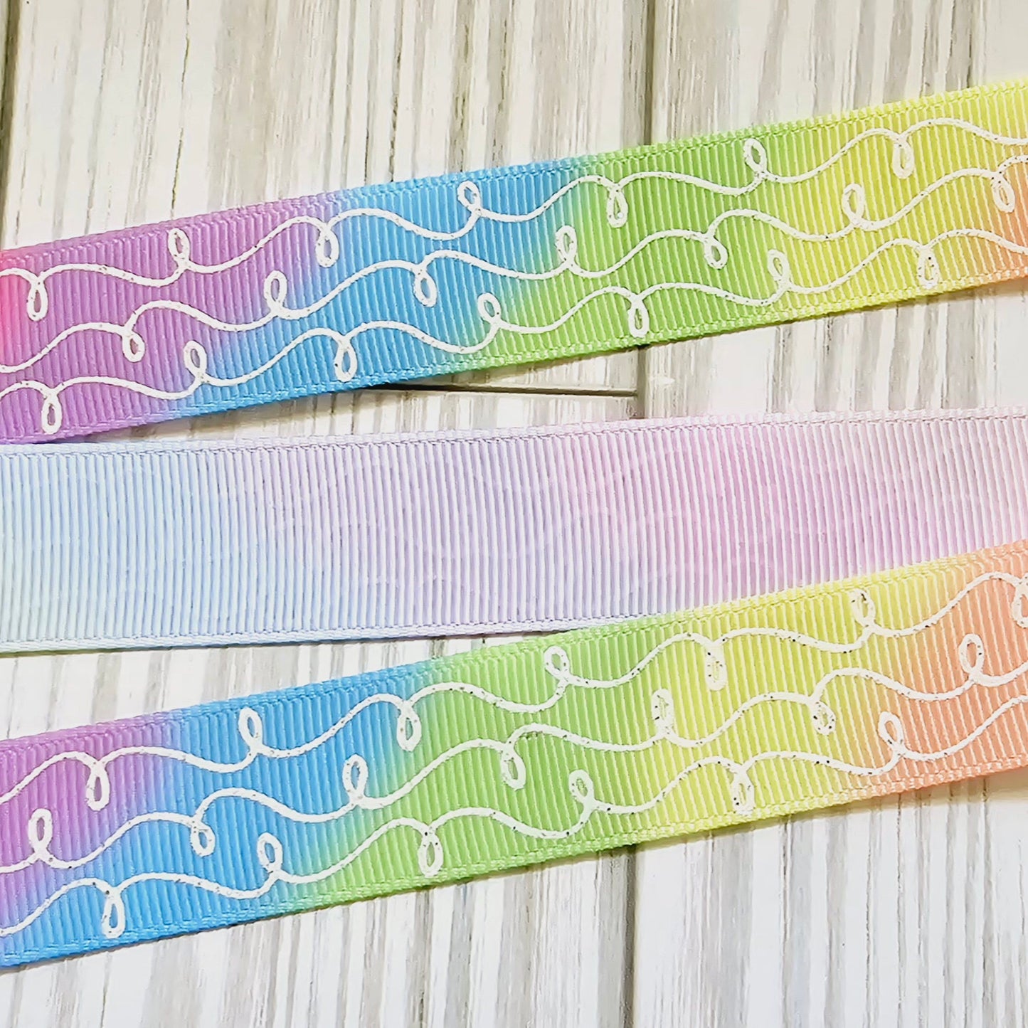 Doodle Swirls (Ombre) Grosgrain Ribbon