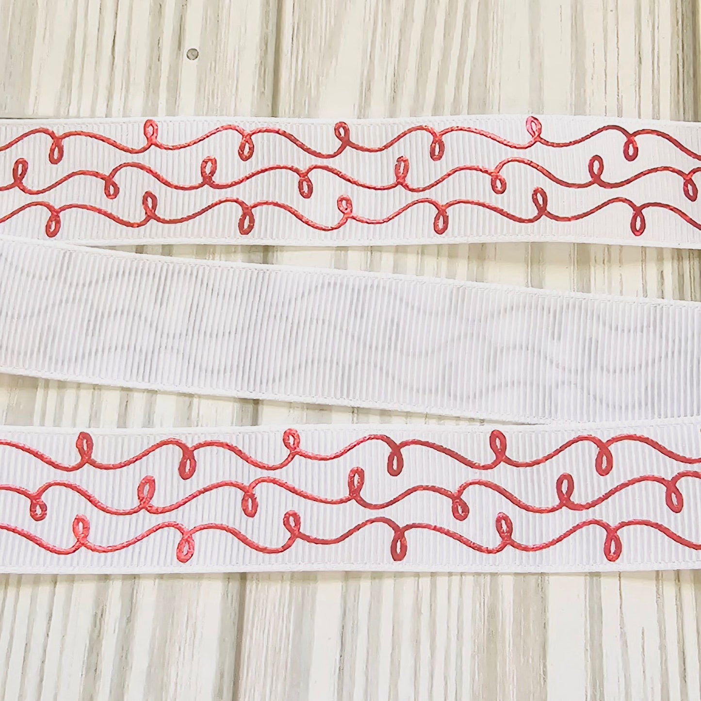 Doodle Swirls (Laser Foil) Grosgrain Ribbon