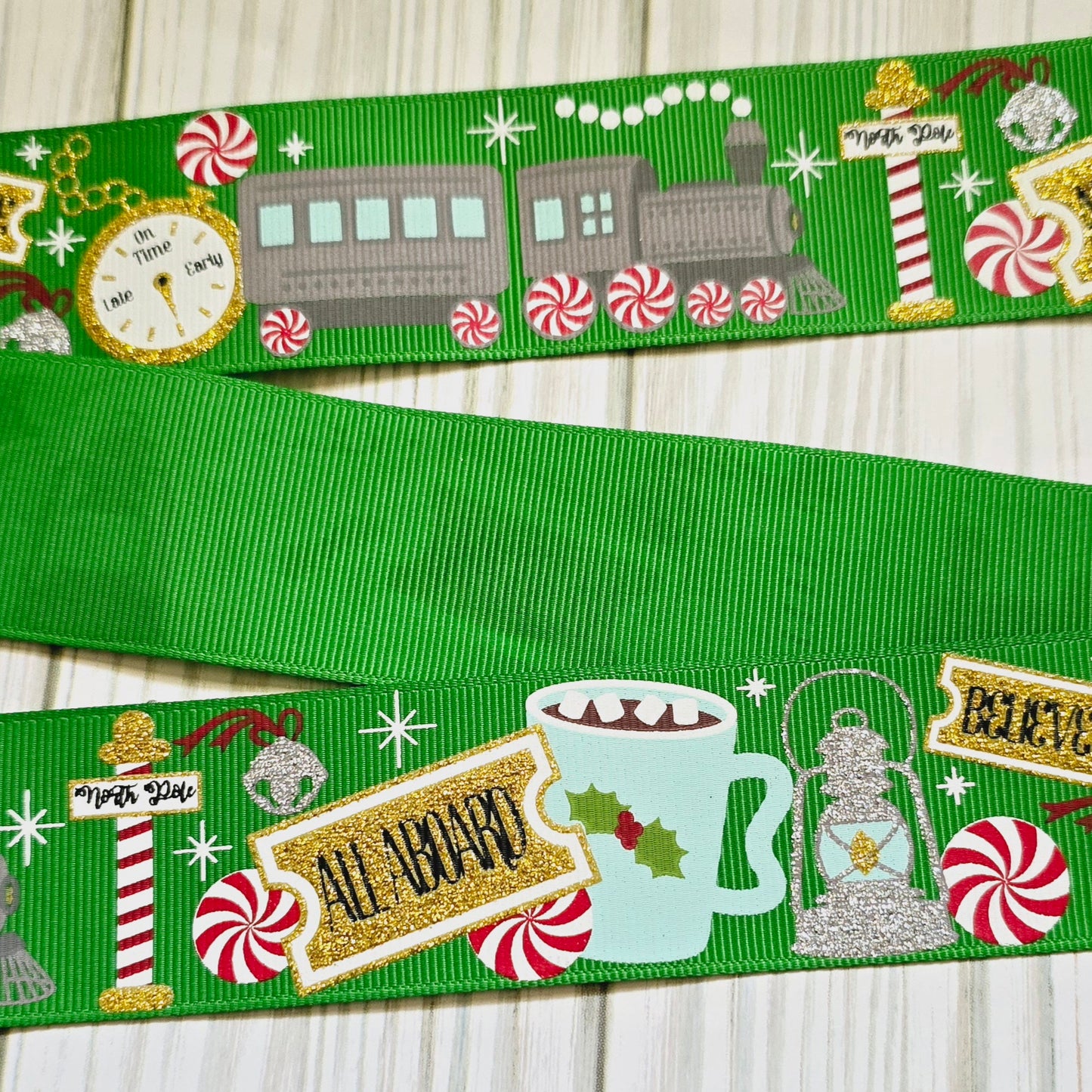 Christmas Train Ribbon, 1.5"