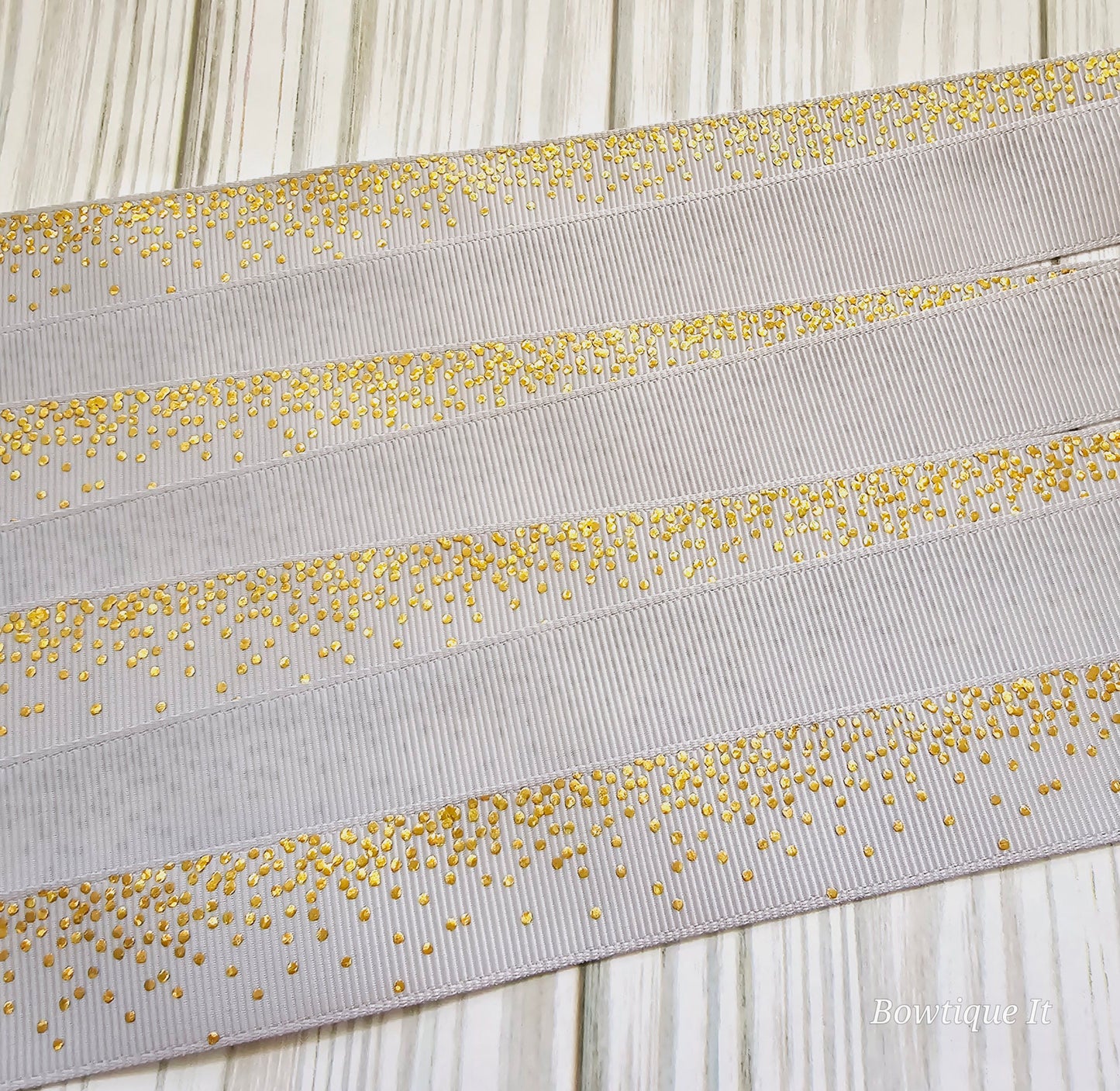 Gold Rain Dots Ribbon
