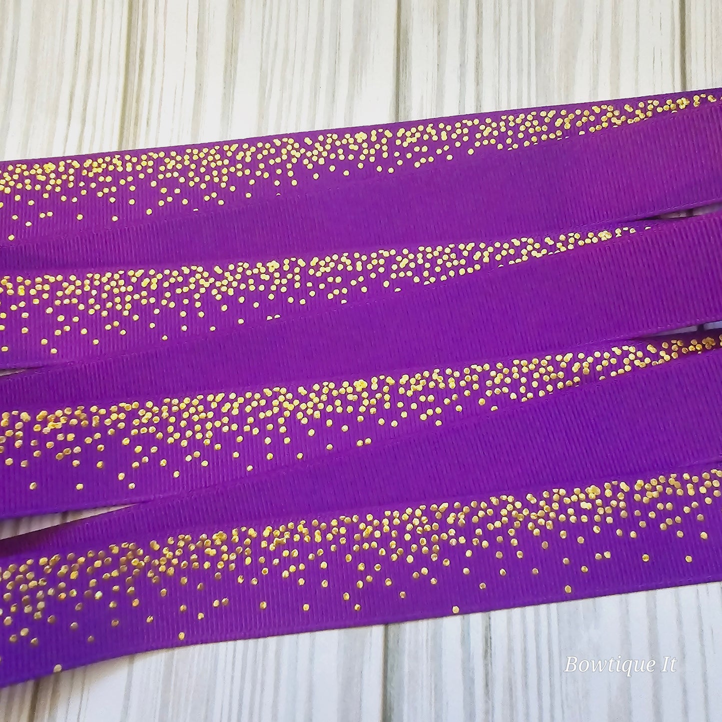 Gold Rain Dots Ribbon
