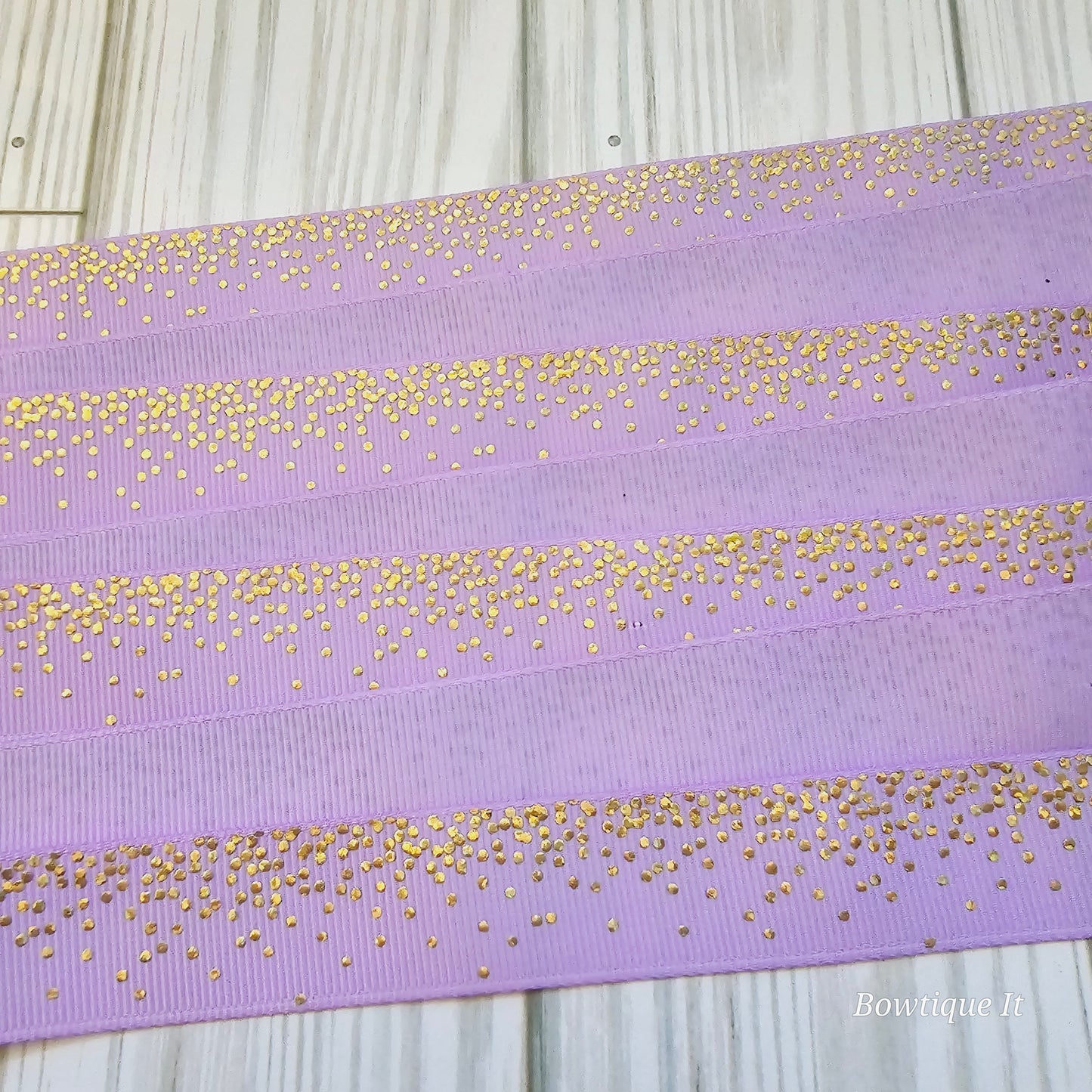 Gold Rain Dots Ribbon