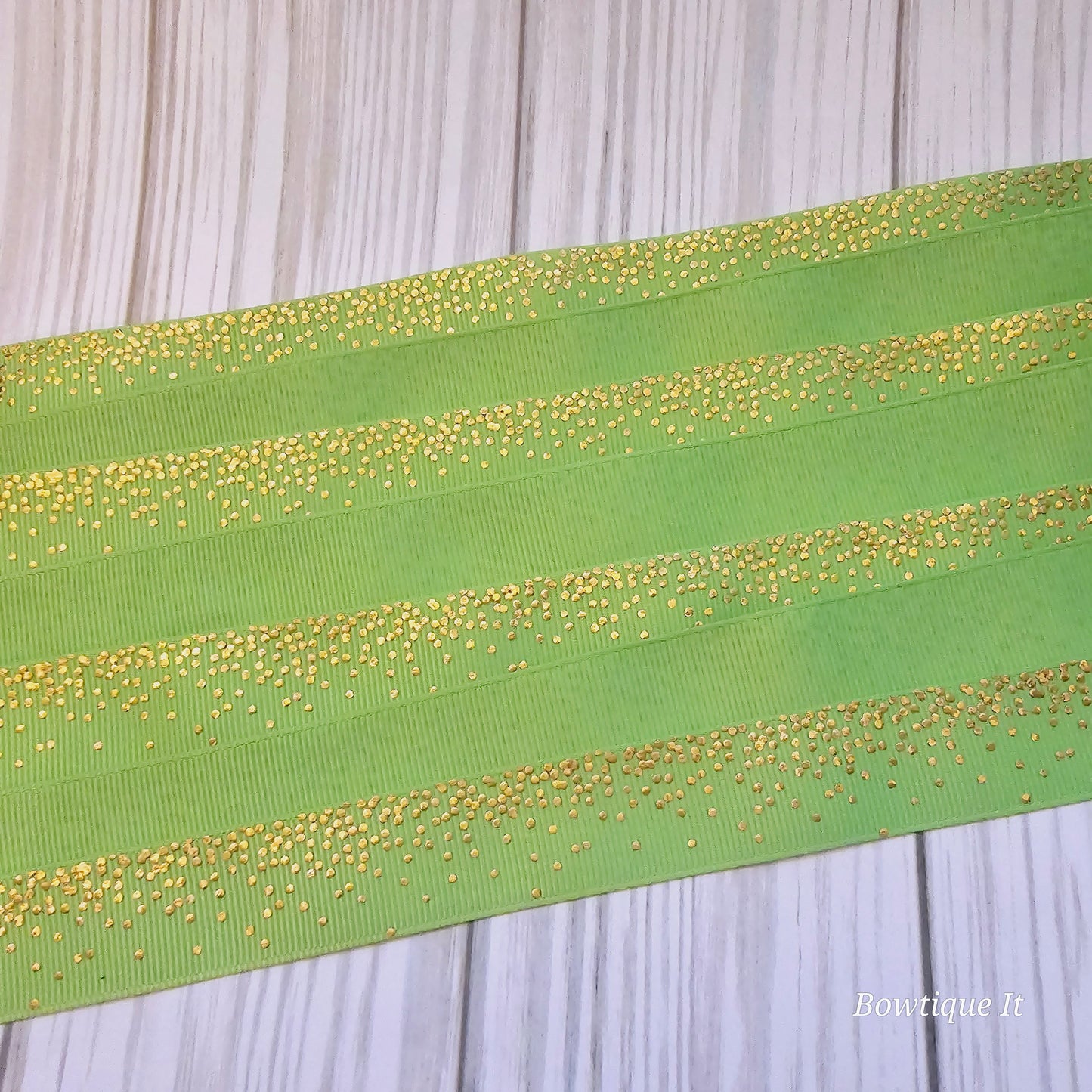 Gold Rain Dots Ribbon