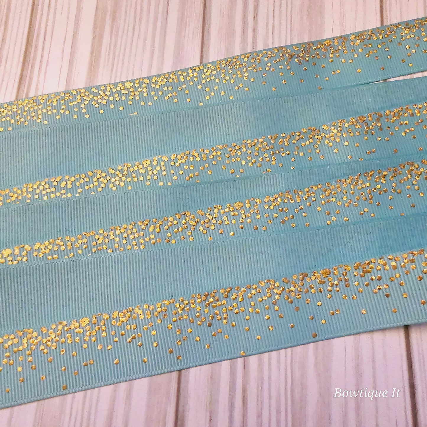 Gold Rain Dots Ribbon