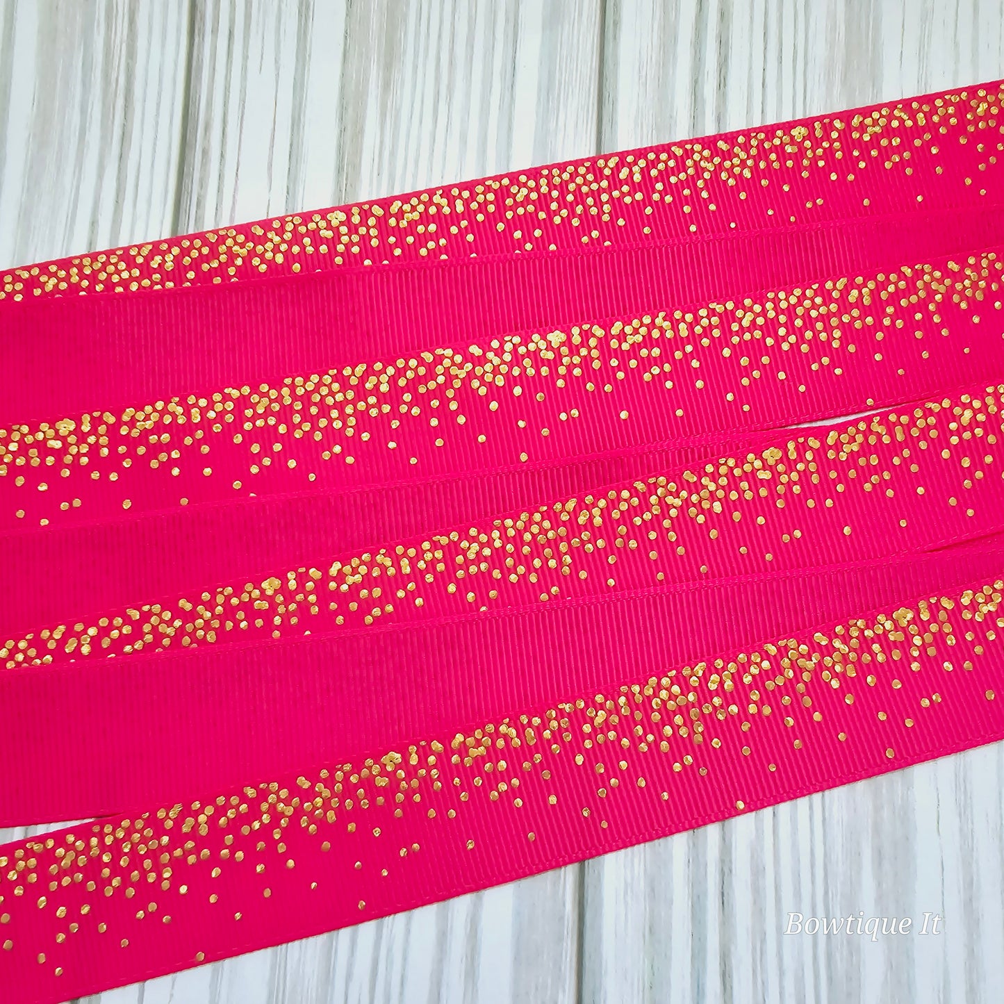 Gold Rain Dots Ribbon