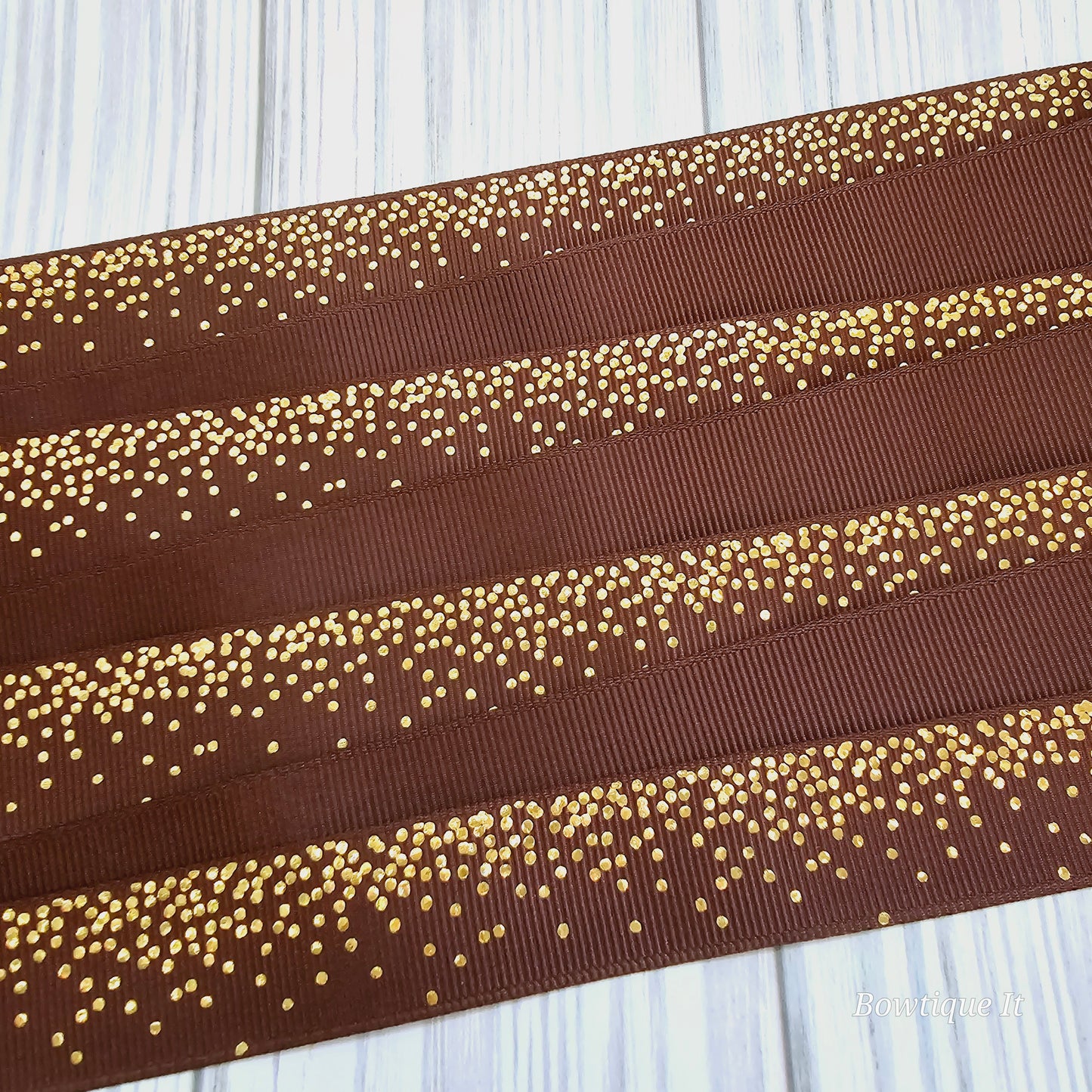Gold Rain Dots Ribbon