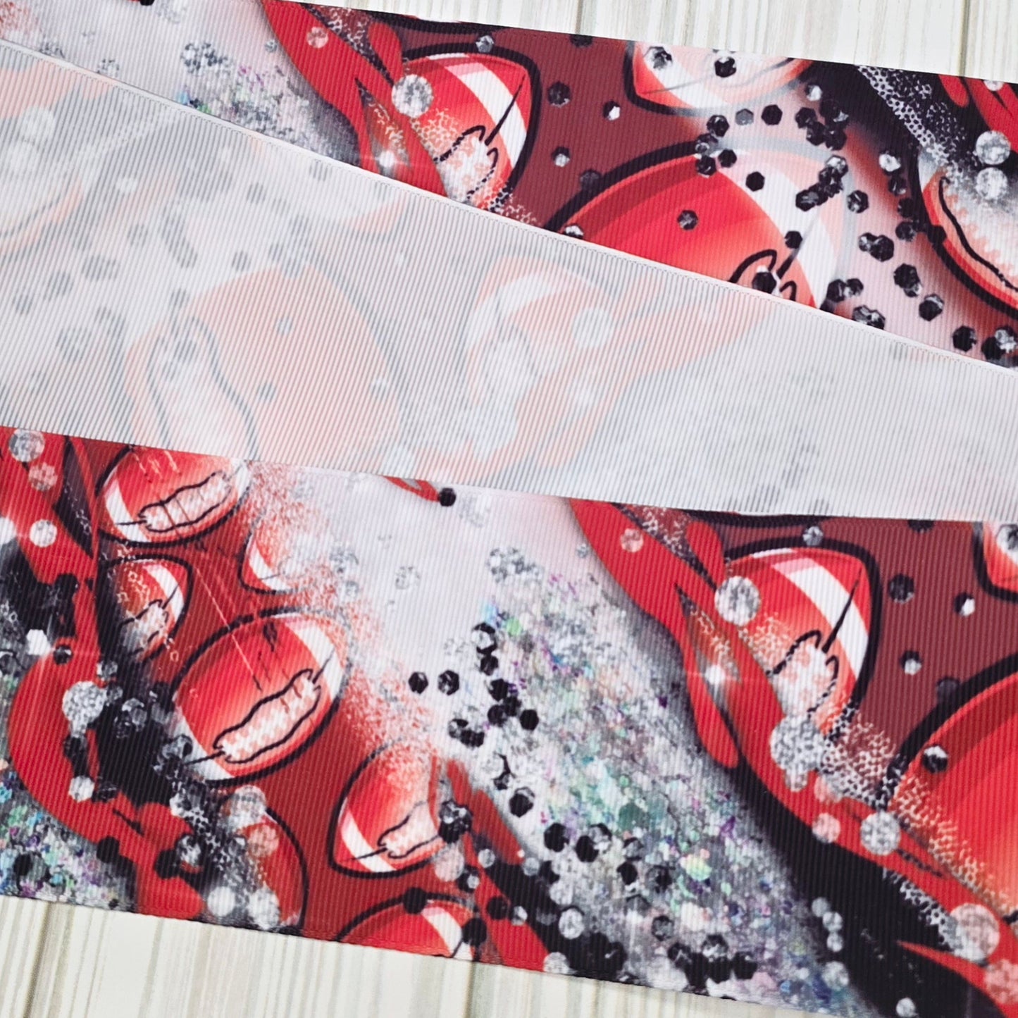 Football Brush Strokes Grosgrain Ribbon