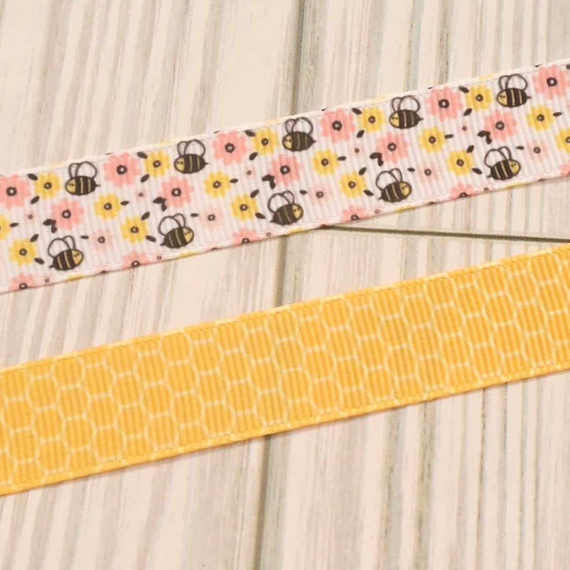 Bee's & Flowers Grosgrain Ribbon