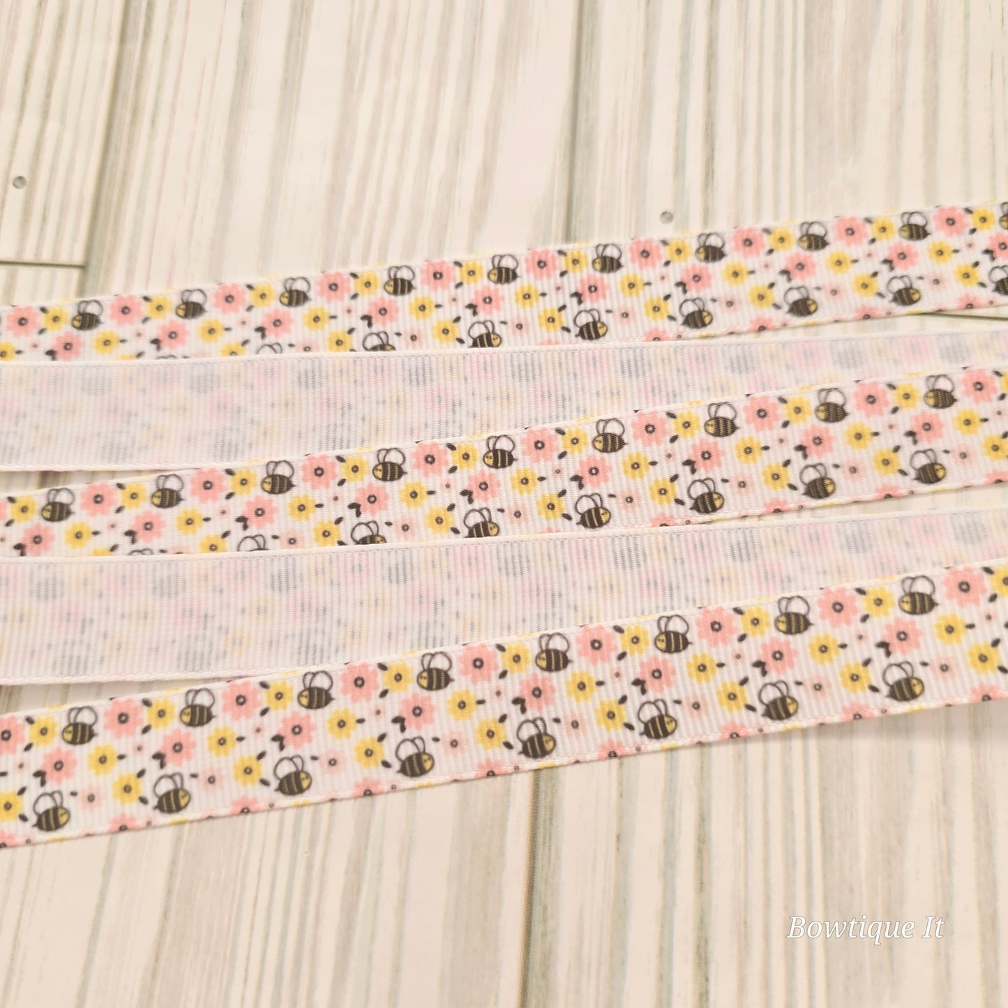 Bee's & Flowers Grosgrain Ribbon