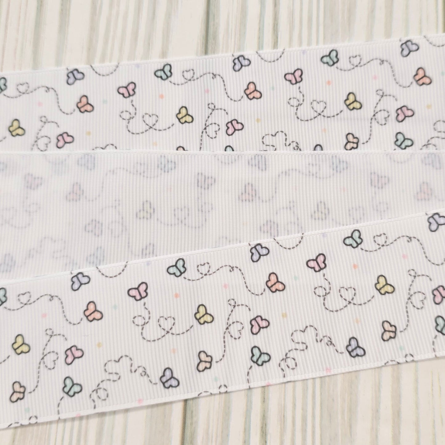 Butterfly Hearts Grosgrain Ribbon