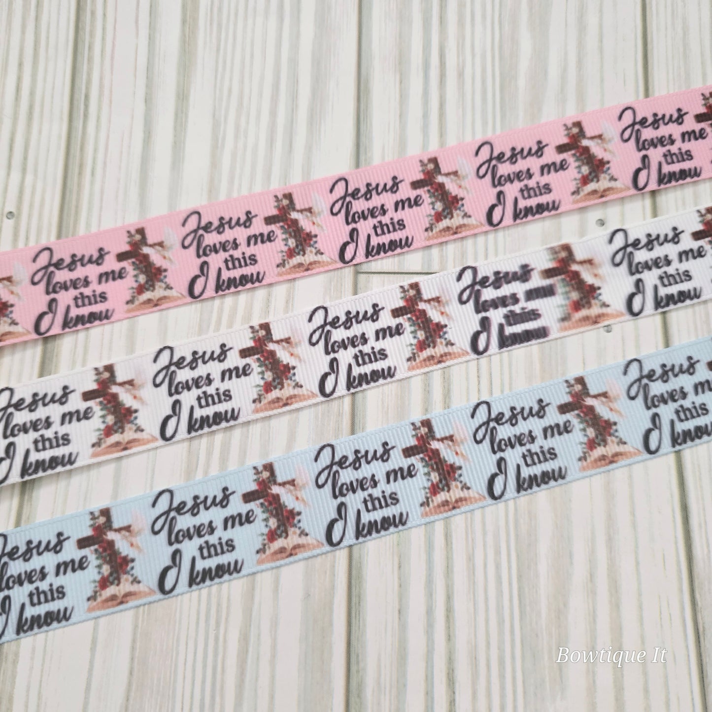Jesus Loves Me Grosgrain Ribbon