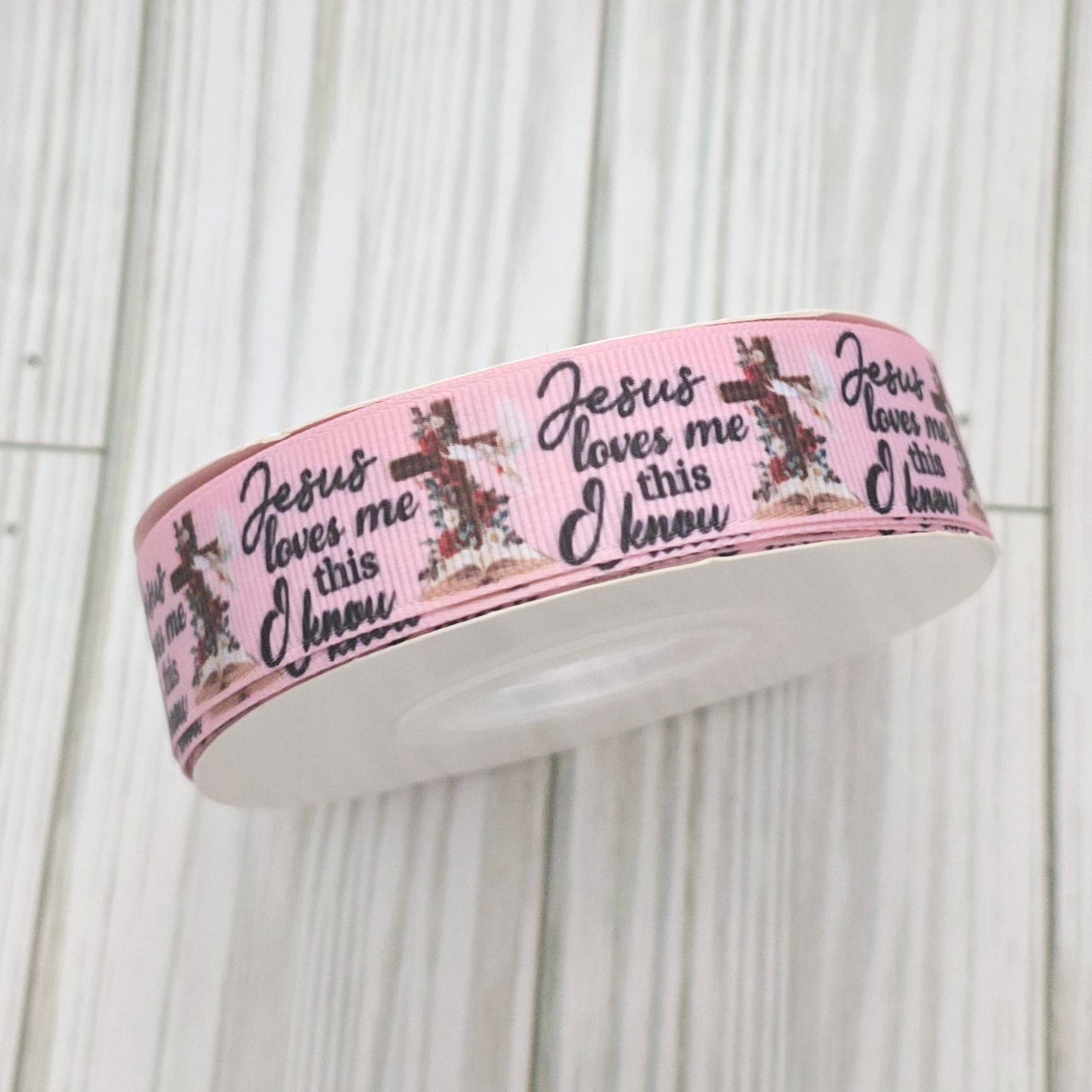Jesus Loves Me Grosgrain Ribbon