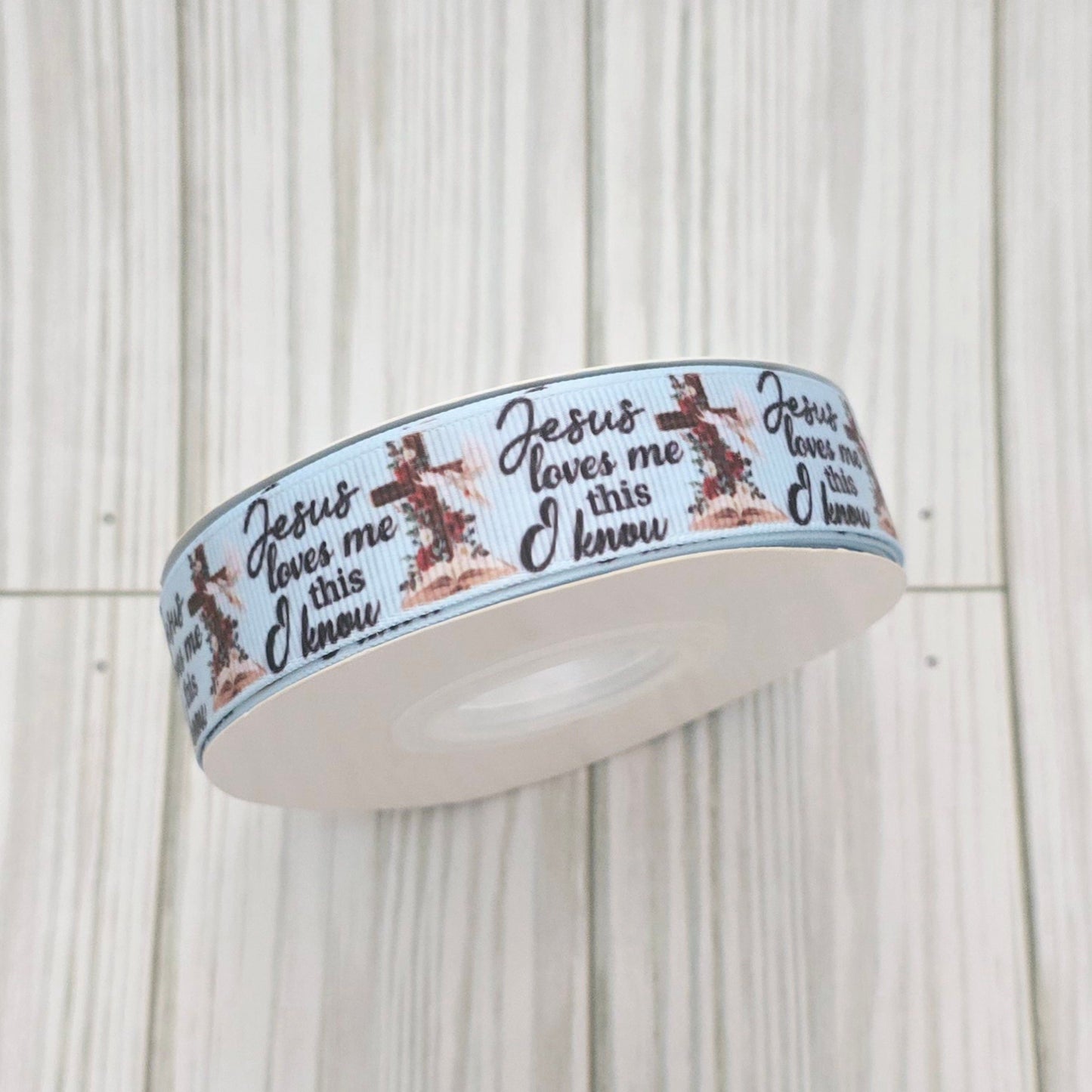 Jesus Loves Me Grosgrain Ribbon