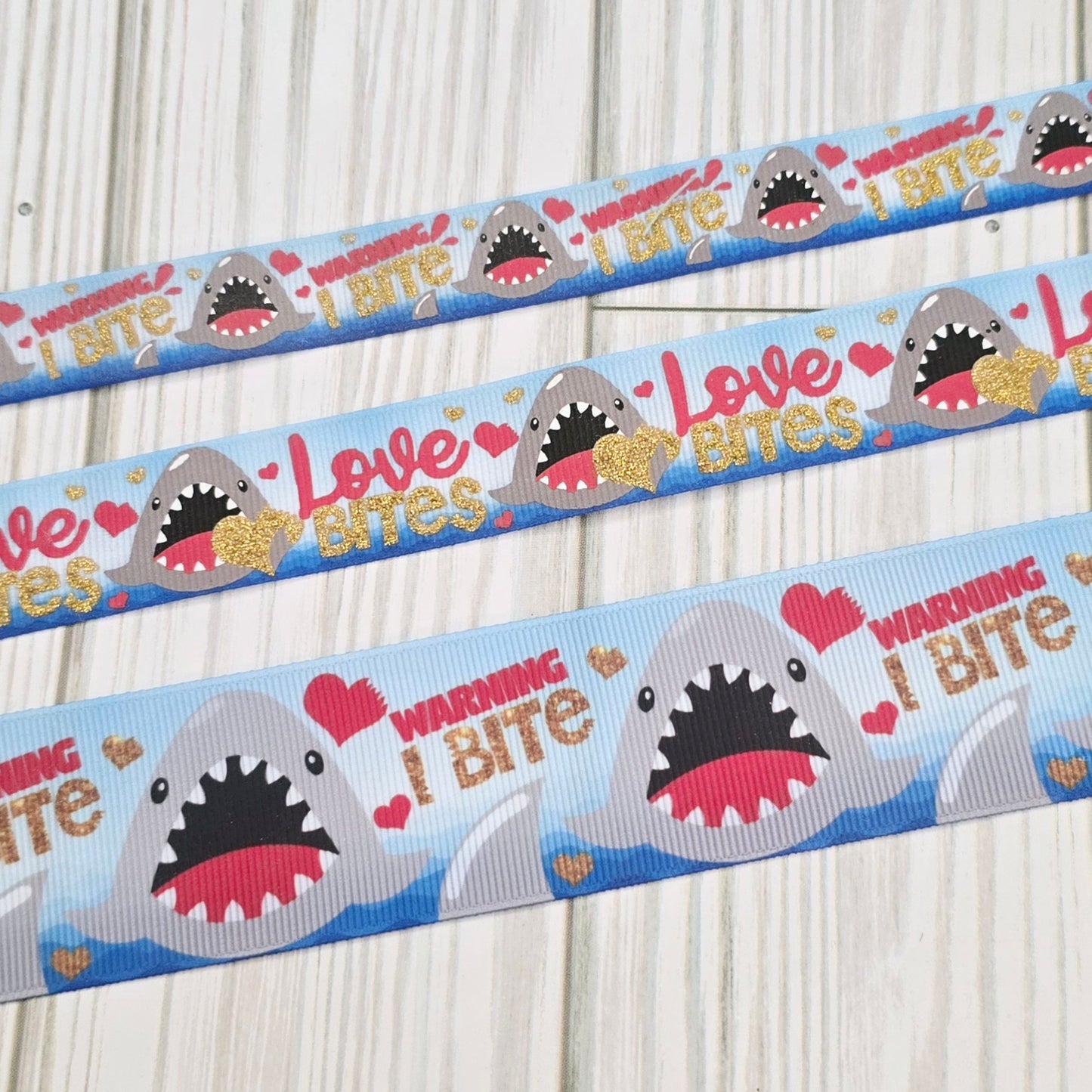 Warning I Bite Grosgrain Ribbon