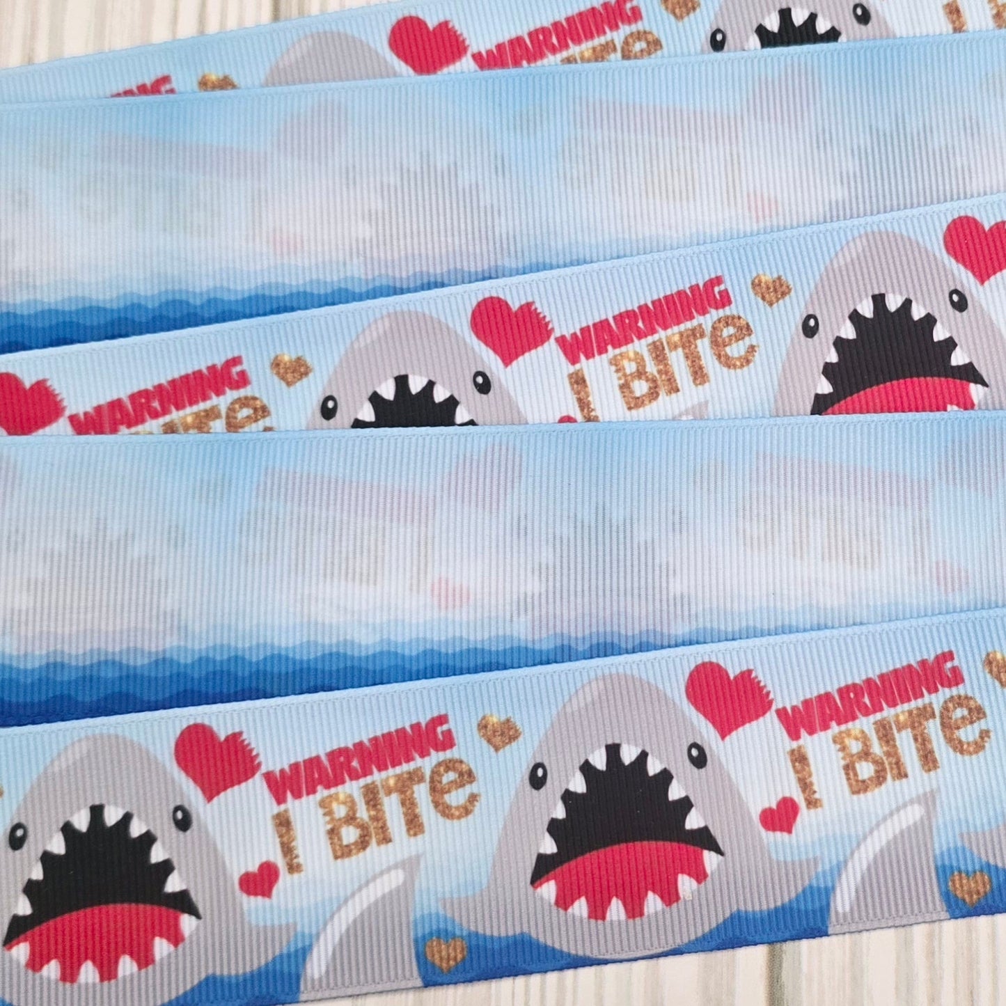 Warning I Bite Grosgrain Ribbon