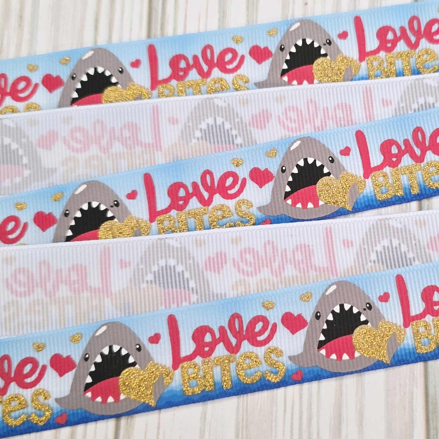 Warning I Bite Grosgrain Ribbon