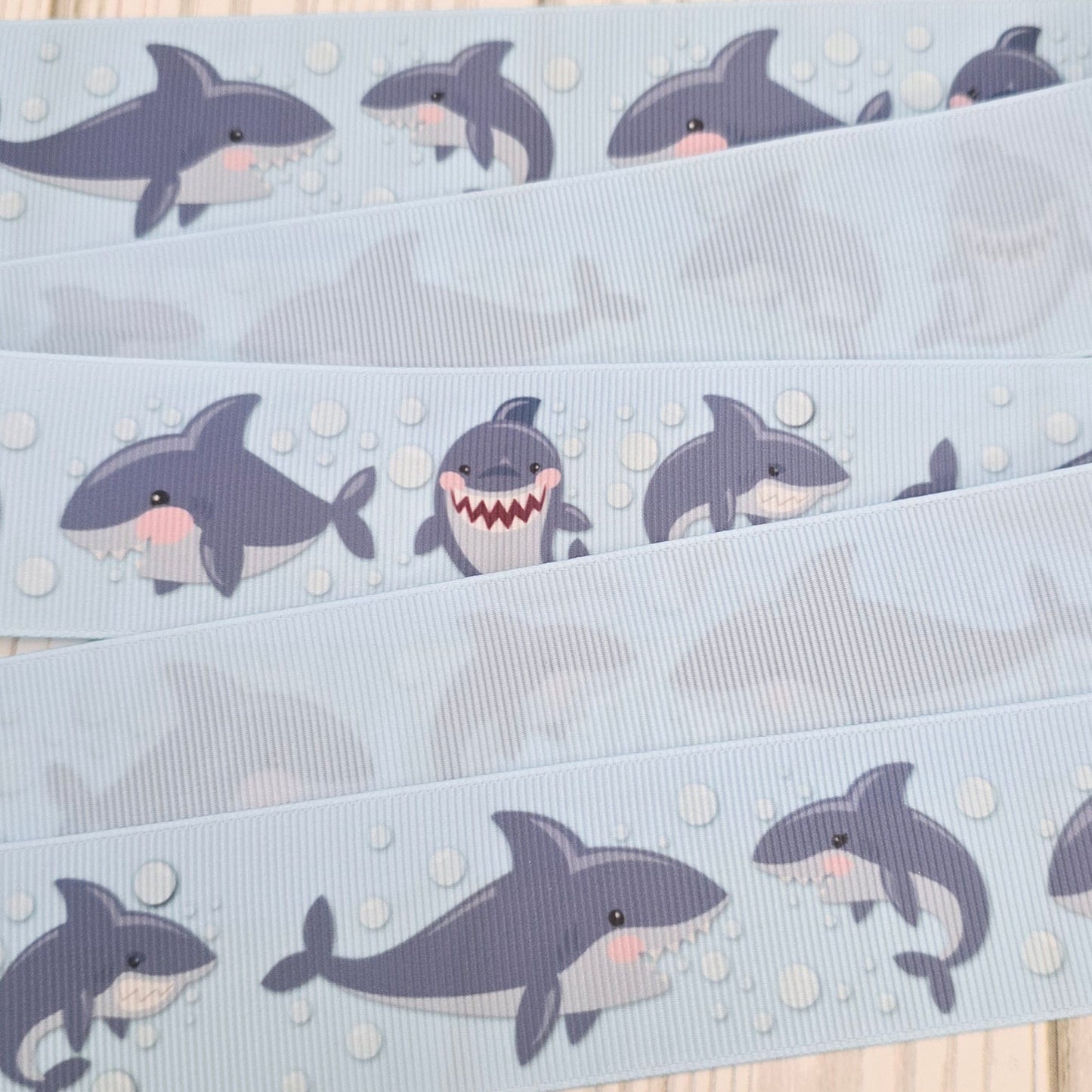 White Shark Grosgrain Ribbon