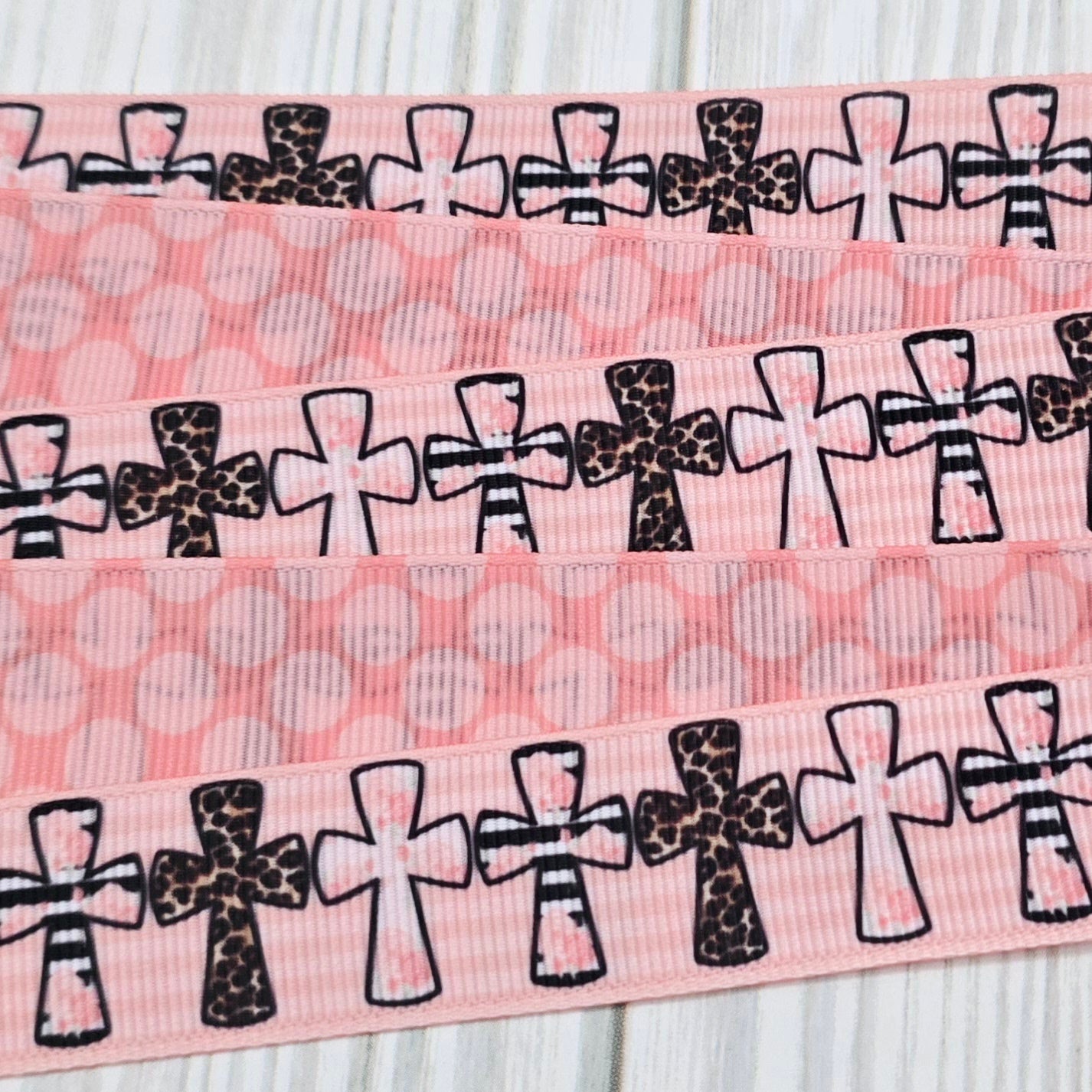 Leopard Crosses Grosgrain Ribbon