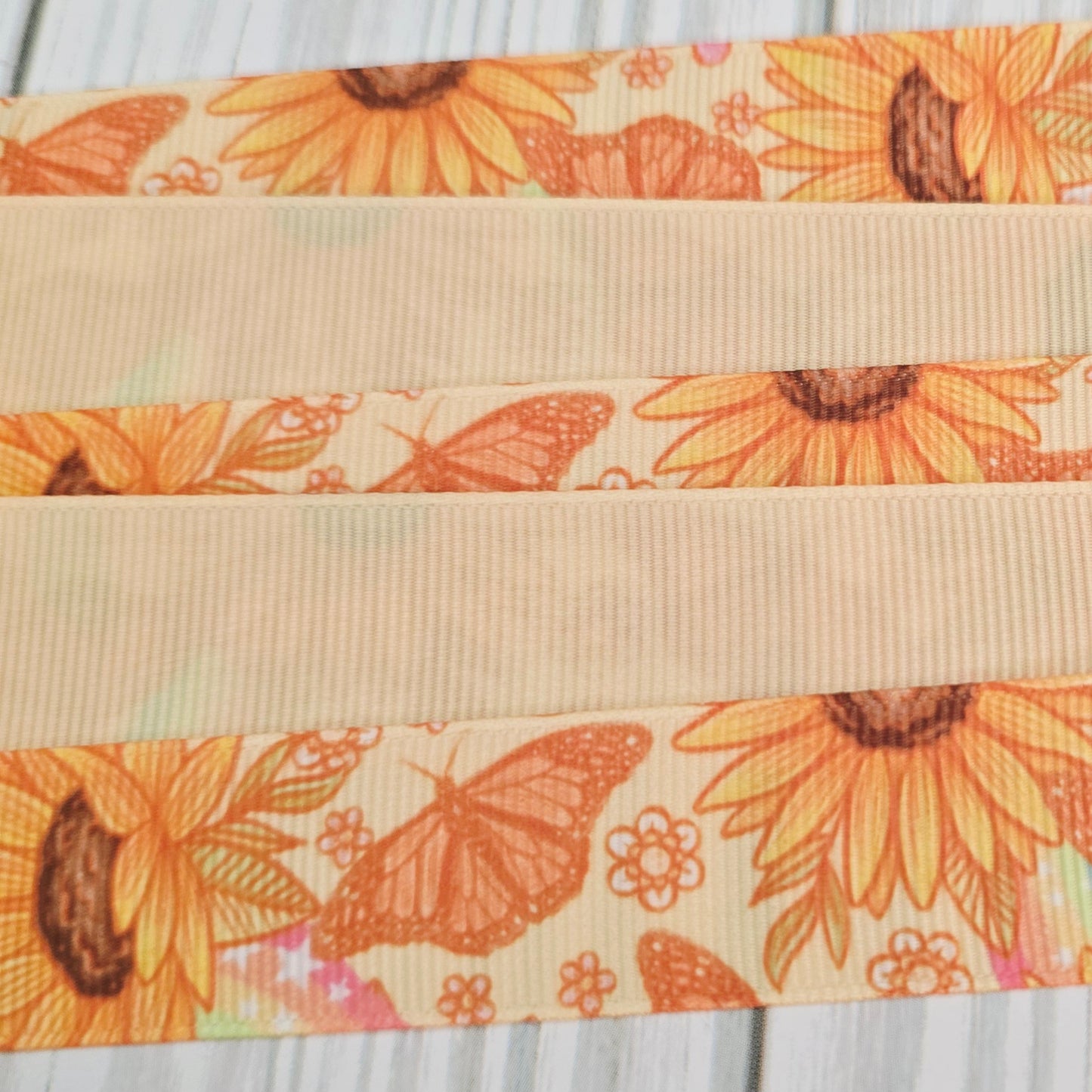 Sunflowers & Butterflies Grosgrain Ribbon
