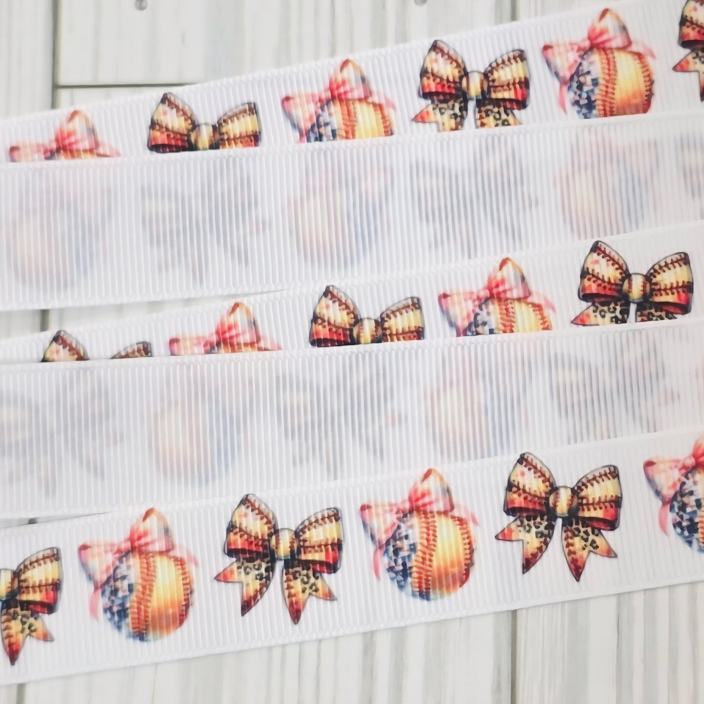Coquette Softball Grosgrain Ribbon