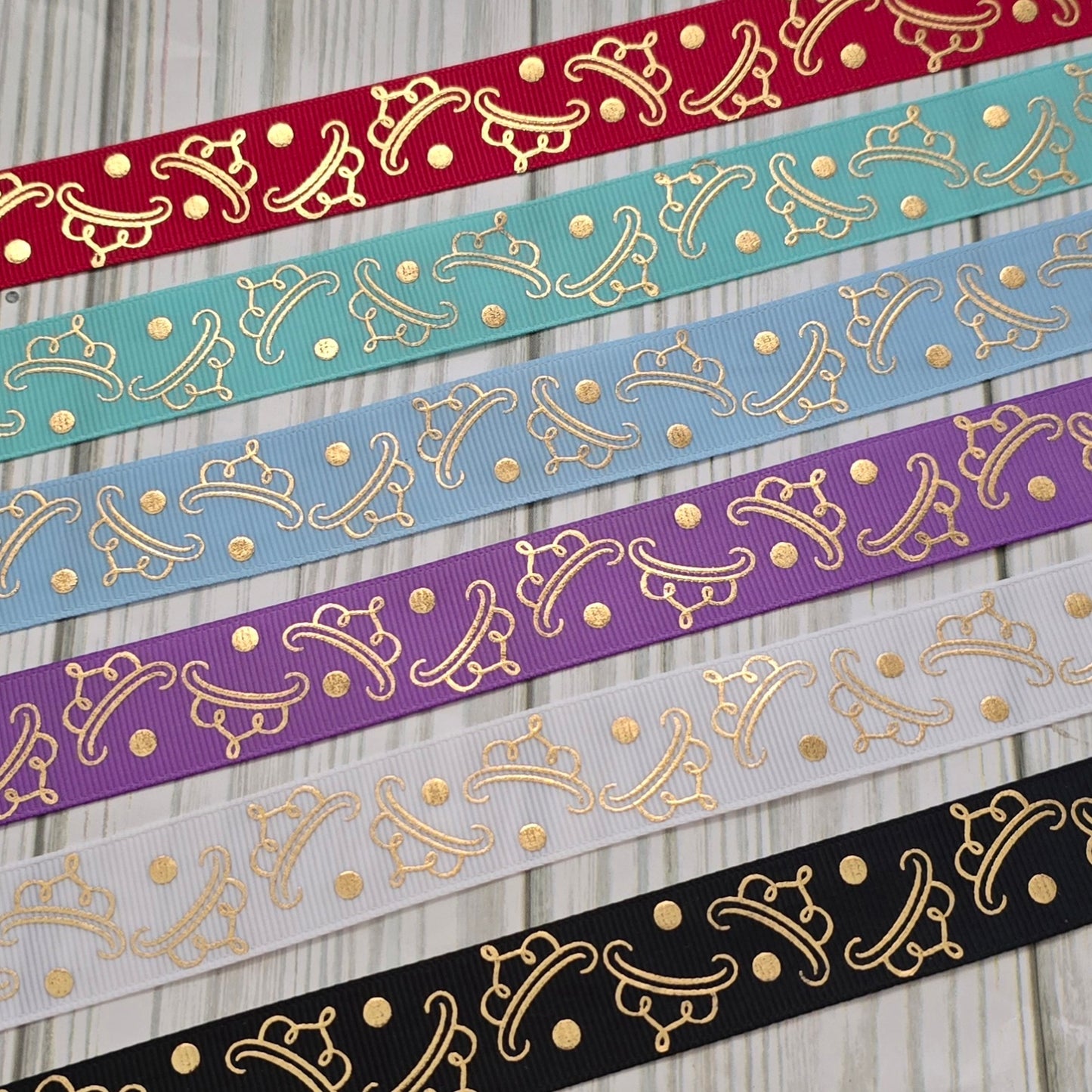 Tiaras Gold Grossgrain Ribbon