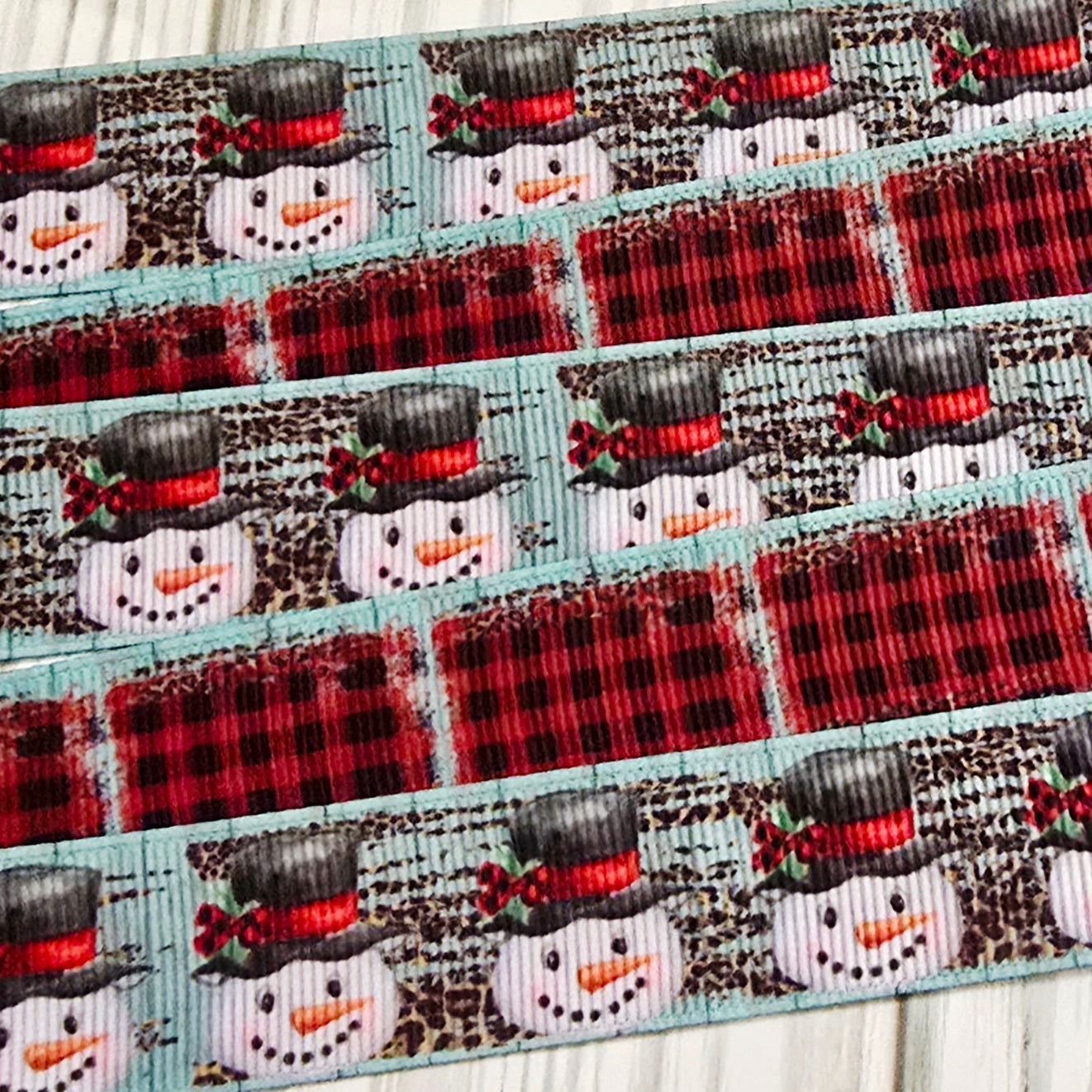 Snowman, Plaid & Cheetah Grosgrain Ribbon
