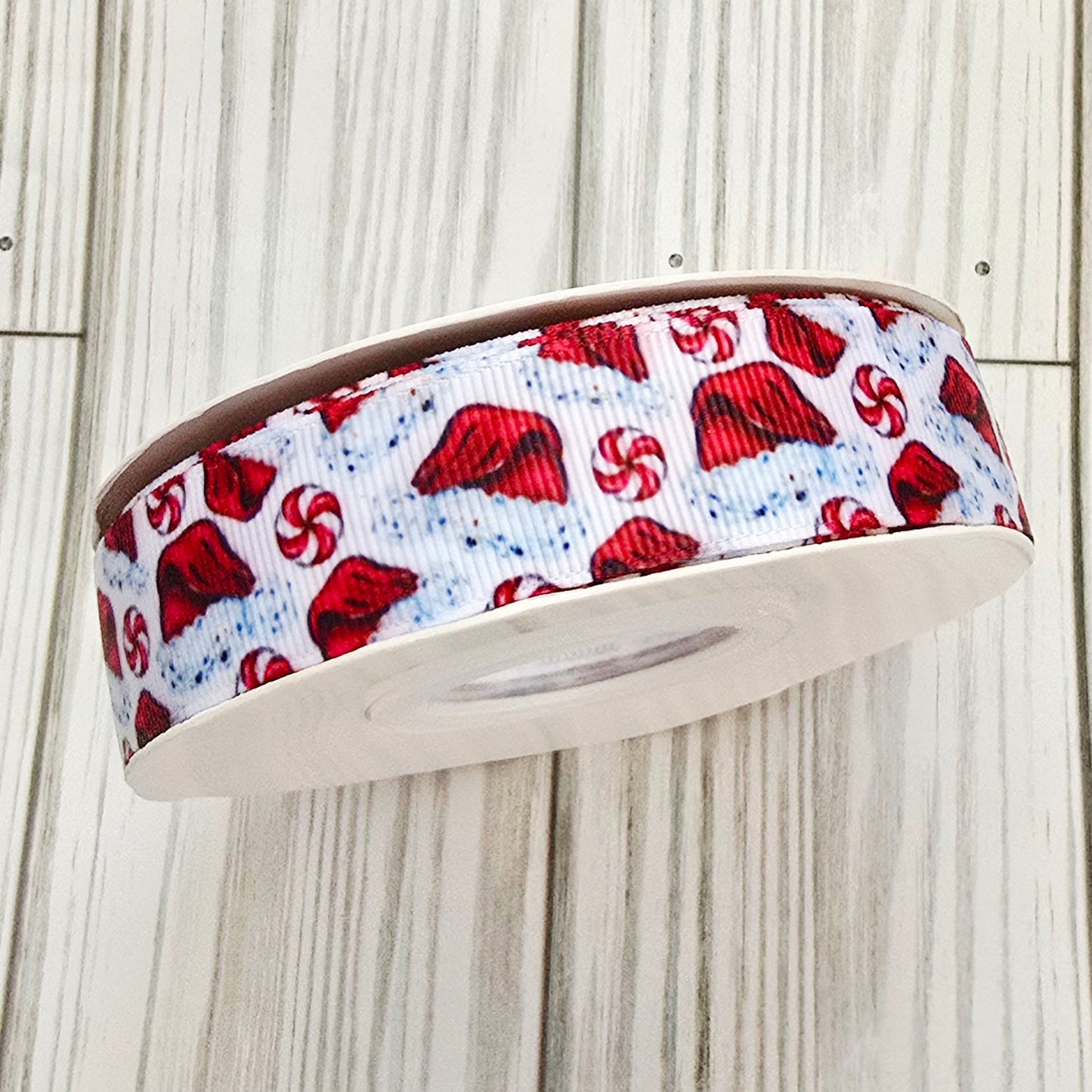 Santa's Hat & Peppermint Grosgrain Ribbon