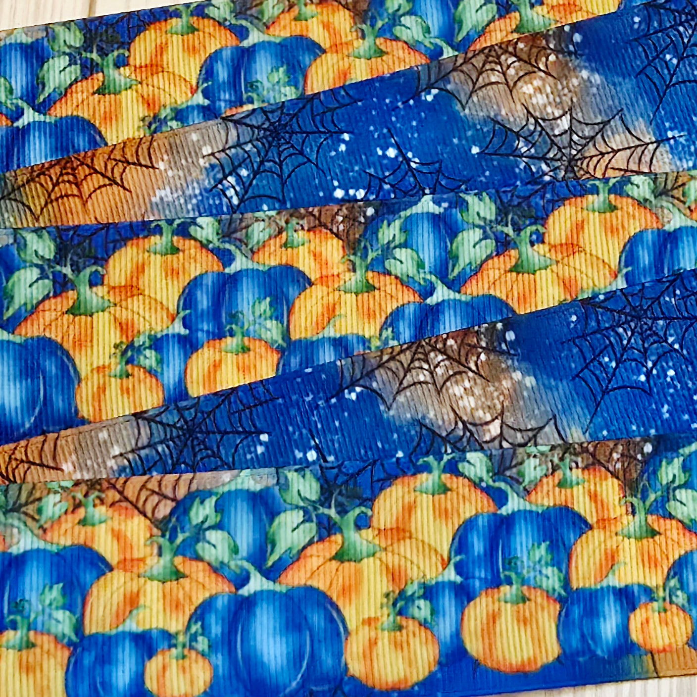 Blue Alien, Ghost, Pumplins and Spiderweb Grosgrain Ribbon Collection