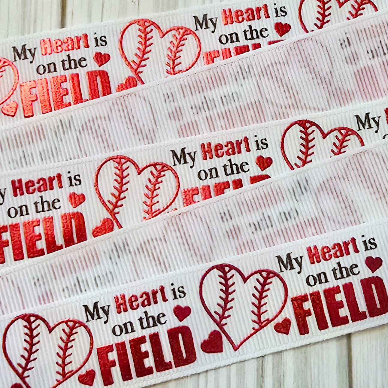 My Heart is on the Field Grosgrain Ribbon
