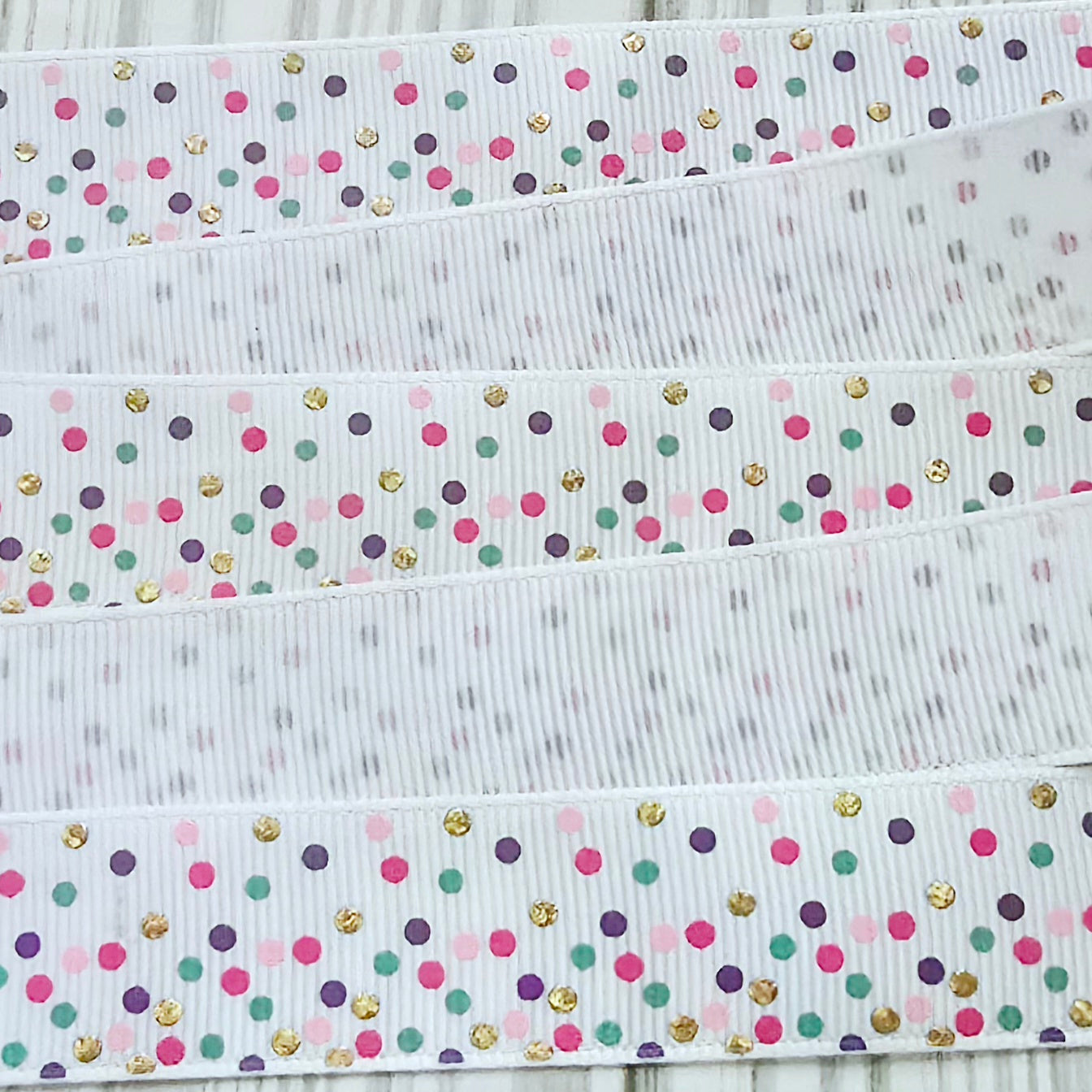 Colorful Scatter Polka Dots Grosgrain Ribbon
