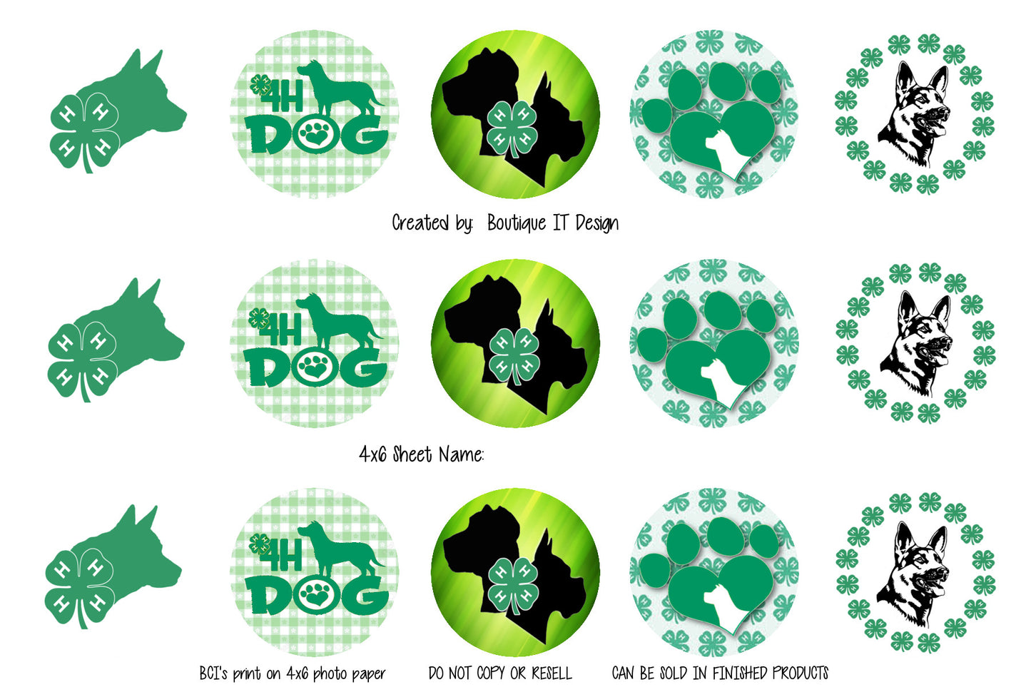 4 H DOG Bottle Cap Image