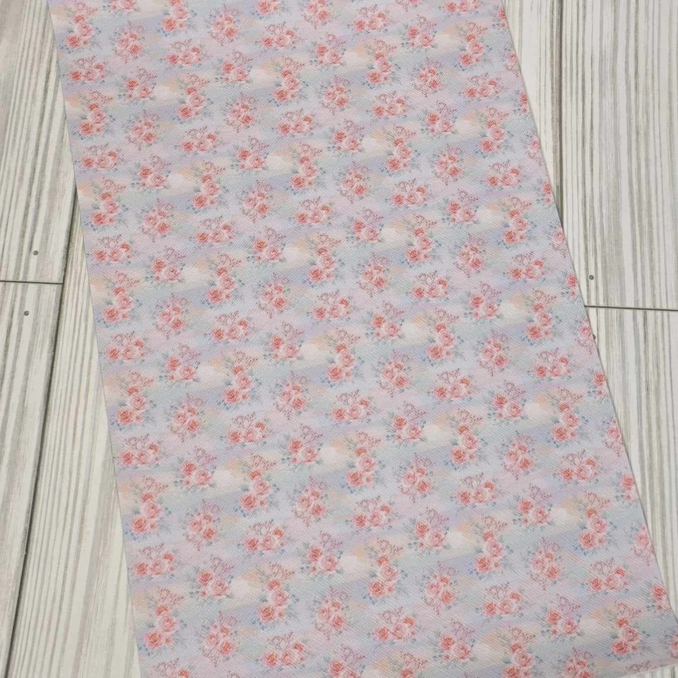 Pastel Spring Flowers Faux Leather