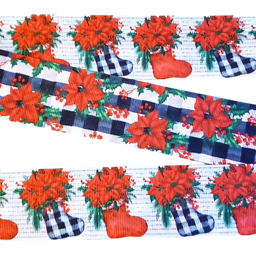 Poinsettia Stocking Ribbon