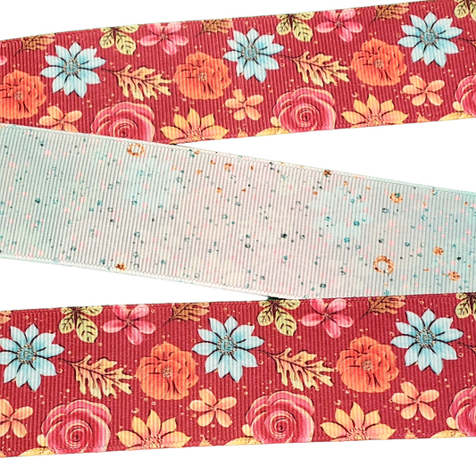 Fall Flowers & Leaves Ribbon