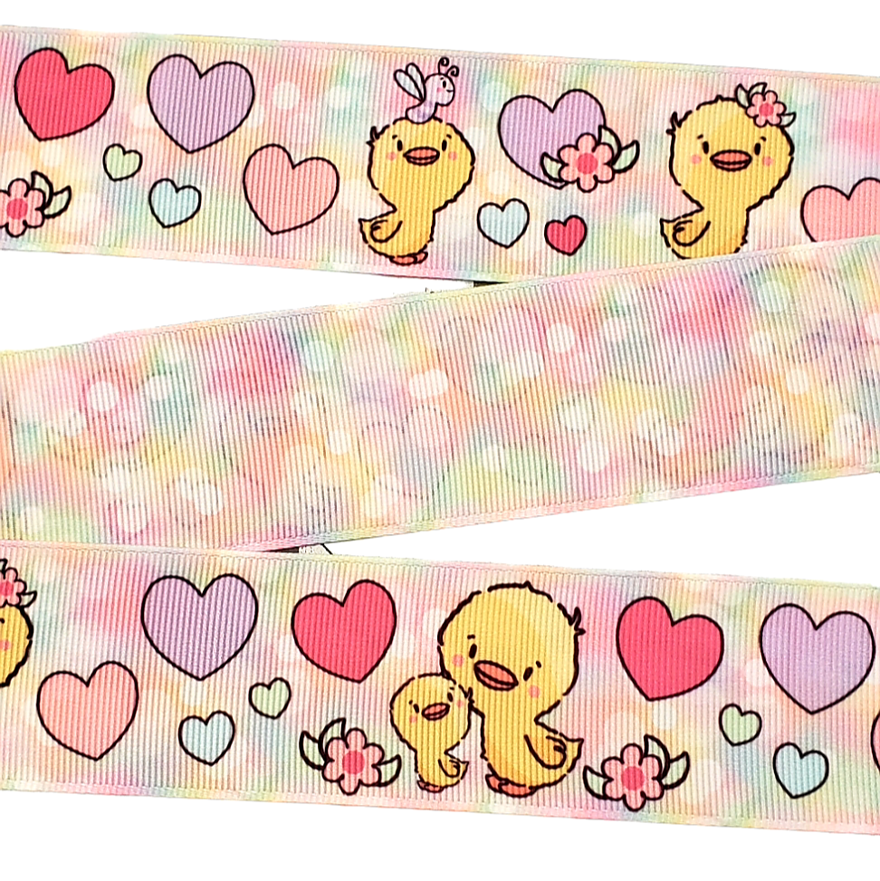 Duck & Hearts Grosgrain Ribbon