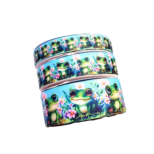 Floral Frog Grosgrain Ribbon