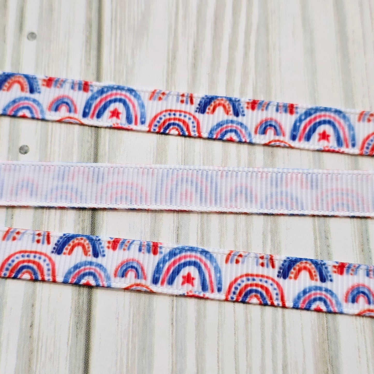 Patriotic Boho Rainbow Ribbon